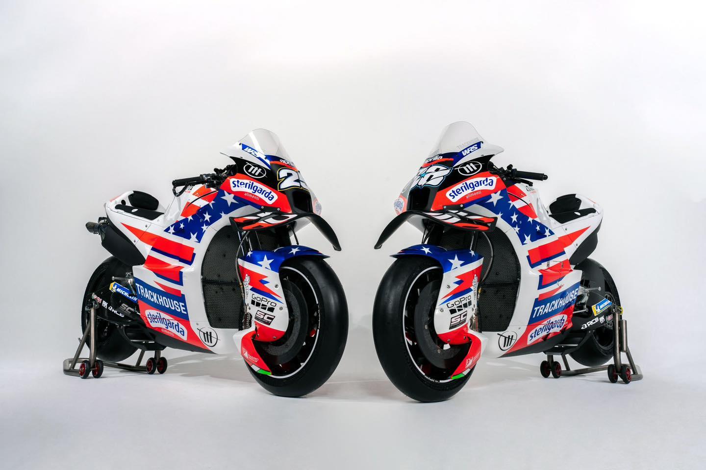 Here is the new Trackhouse Aprilia livery for 2024 - MotoProWorks