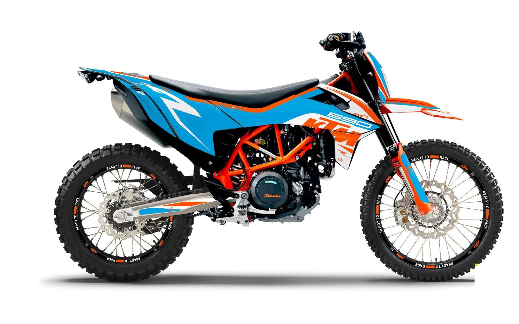 KTM GRAPHICS - 690 SMC-R "Torque" (White/Blue/Orange) - MotoProWorks