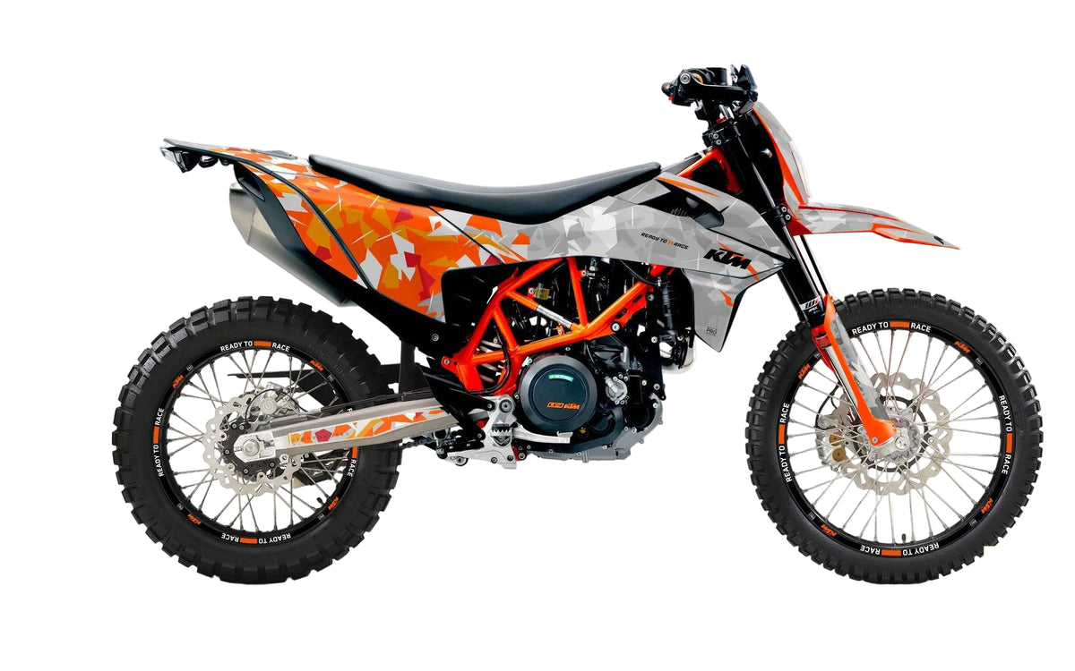 KTM 690 Enduro GRAPHICS - "Flake" (Orange/Grey) - MotoProWorks