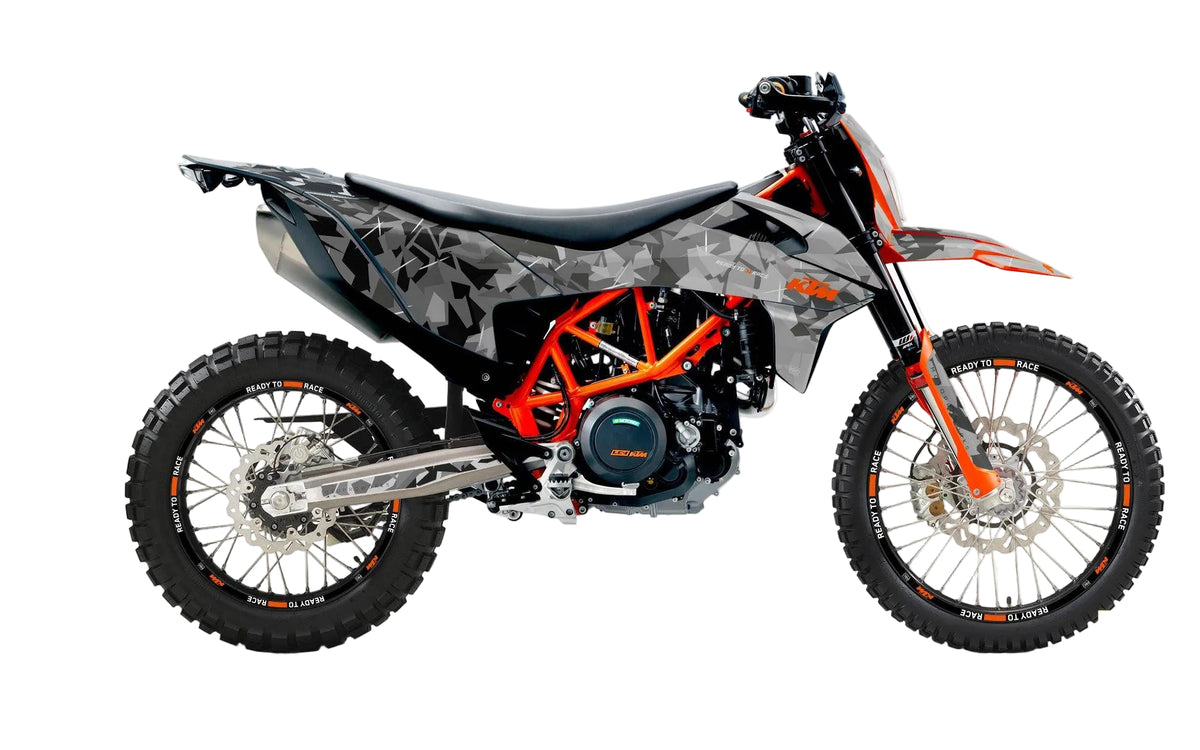 KTM 690 Enduro GRAPHICS - "Flake" (Black/Grey) - MotoProWorks