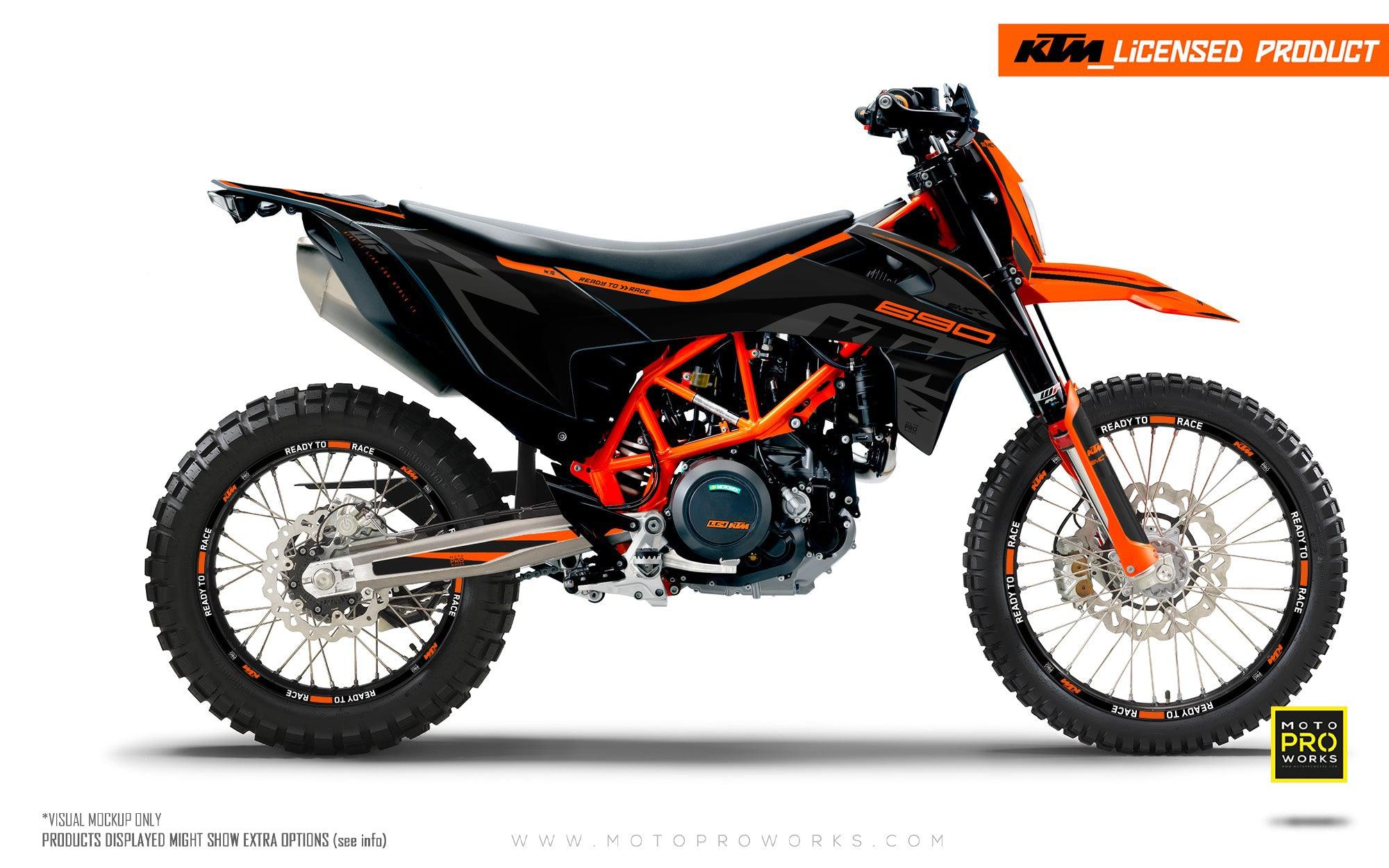 KTM 690 Enduro GRAPHICS Torque Solid Grey Black MotoProWorks