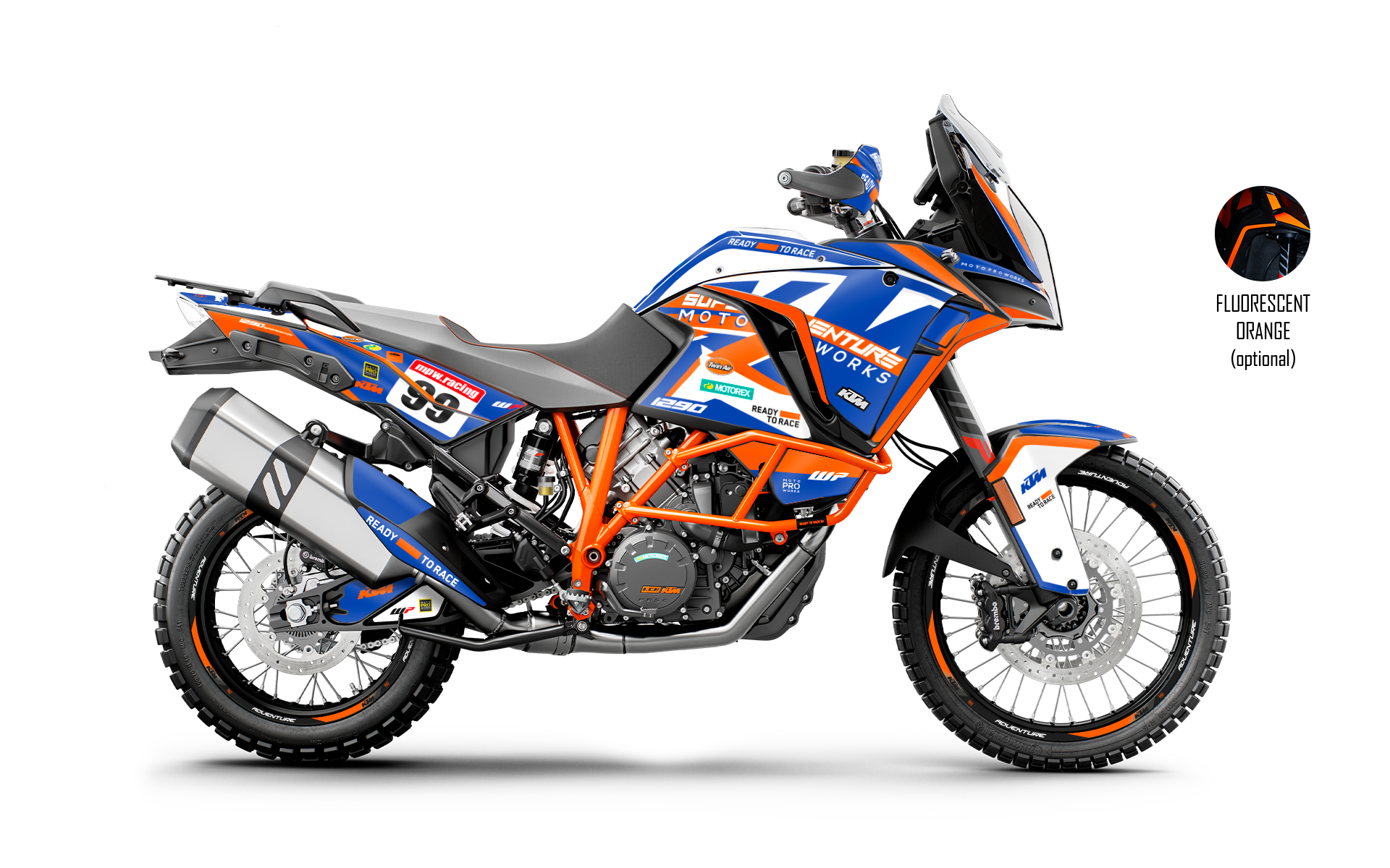 KTM 1290 Super Adventure GRÁFICOS - "Atlantic" (Branco/Azul/Laranja)