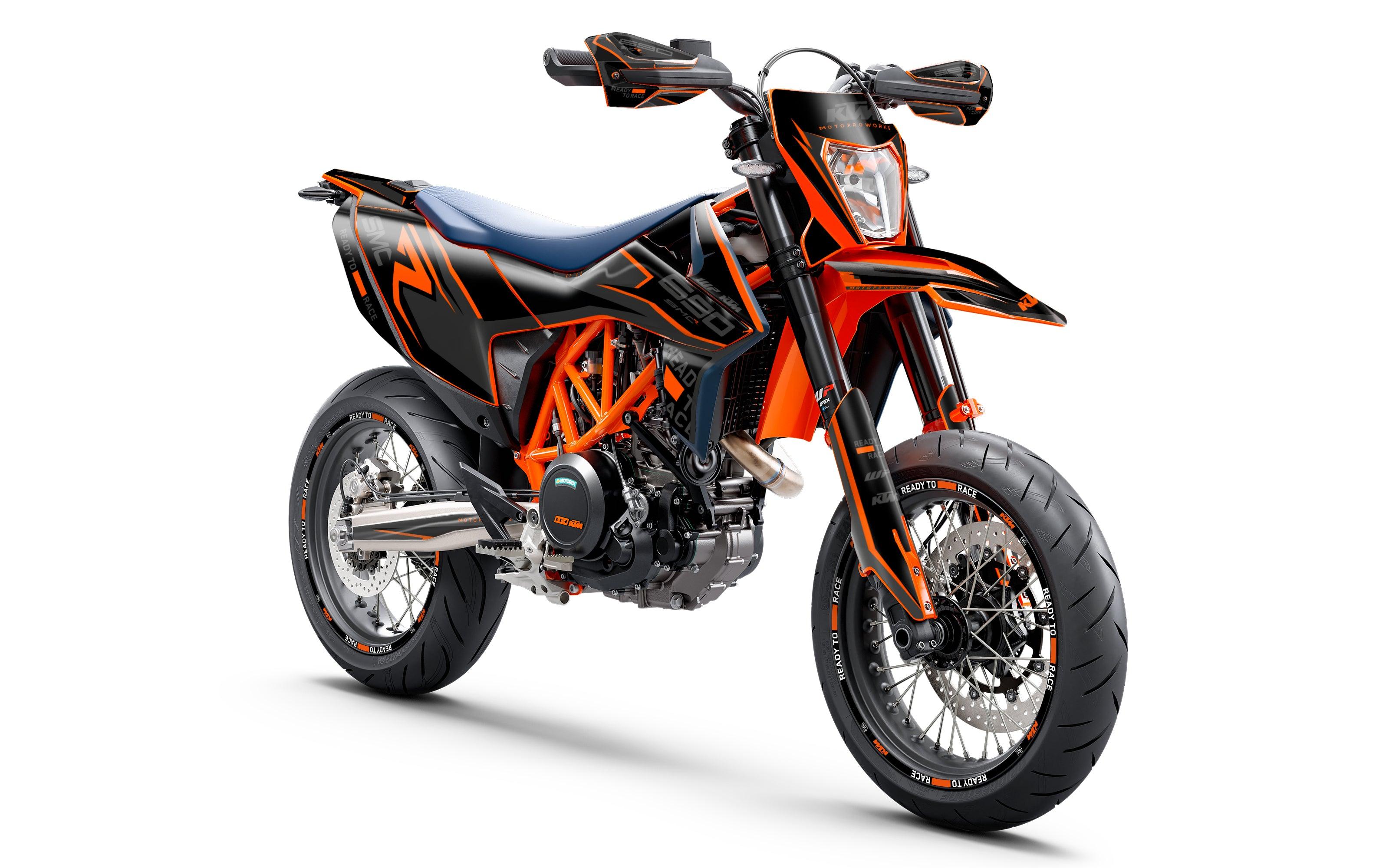 KTM 690 SMC-R GRAPHICS - "District" (Grey) - MotoProWorks