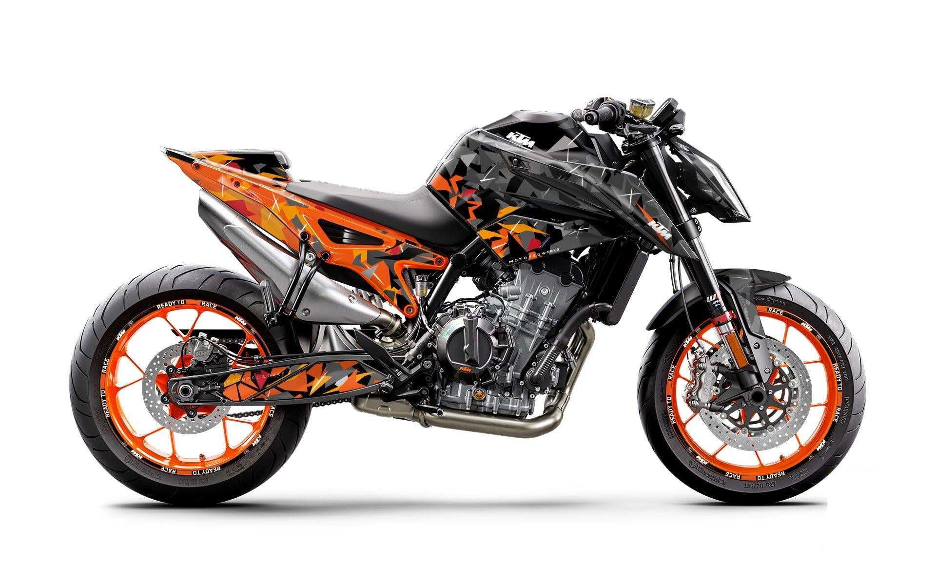 KTM 790/890 Duke GRAPHICS - "Flake" (Black/Orange) - MotoProWorks