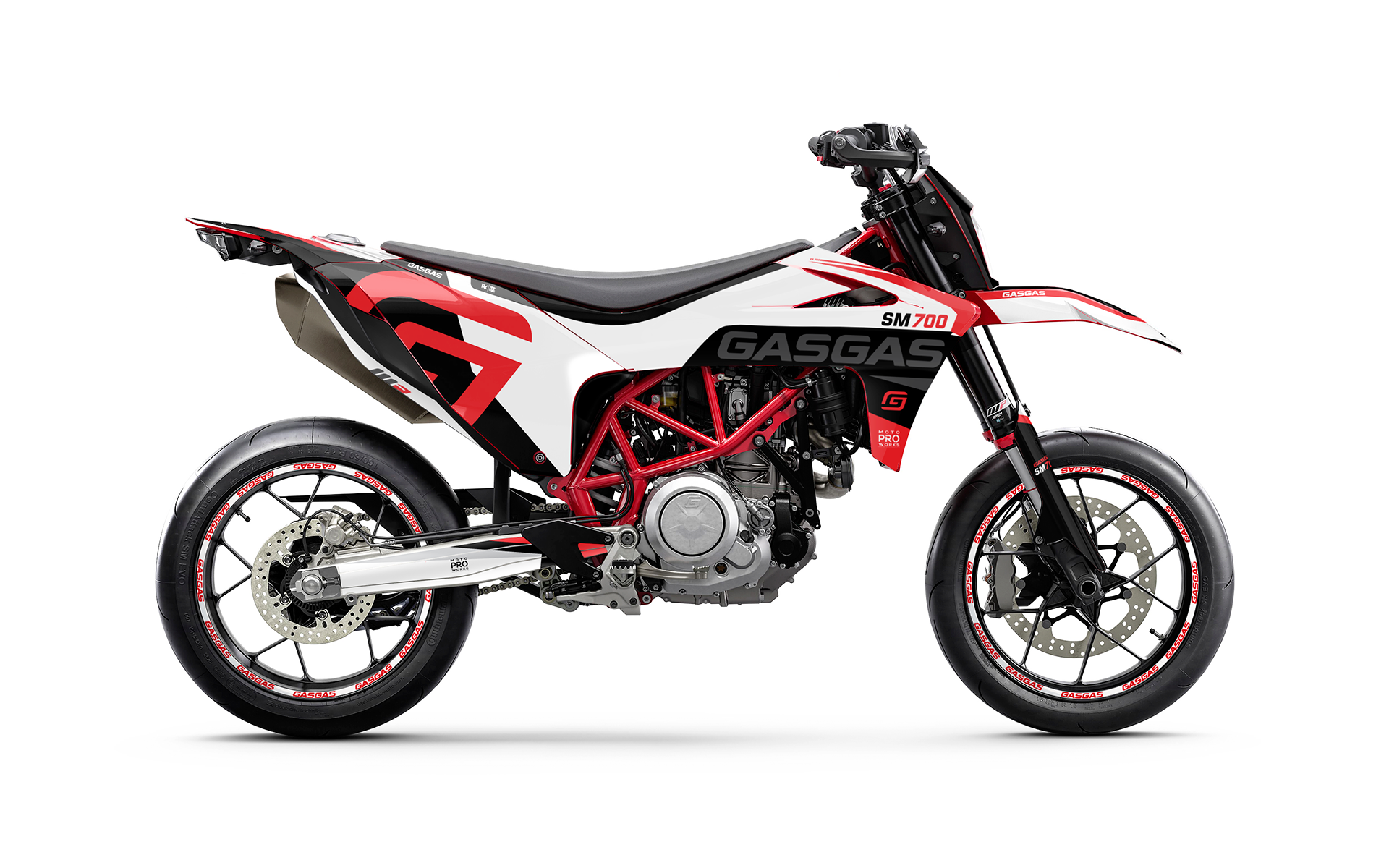 GASGAS SM 700 GRÁFICOS - "Torque" (Branco/Preto/Vermelho)