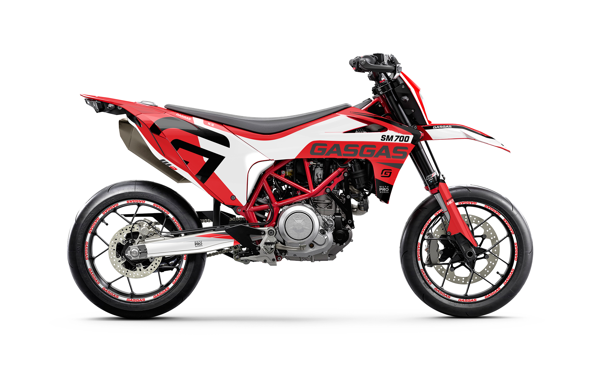 GASGAS SM 700 GRÁFICOS - "Torque" (Blanco/Rojo)