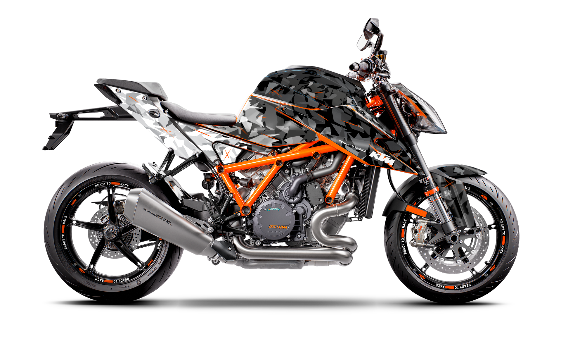 KTM 1290 Super Duke R GRAPHICS - "Flake" (Black/White)