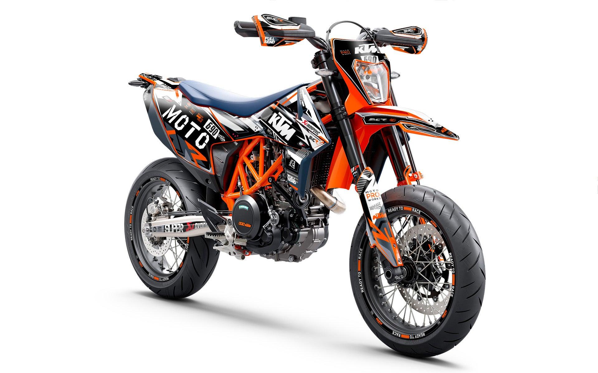 KTM 690 SMC-R GRAPHICS - "Phantom" (White) - MotoProWorks