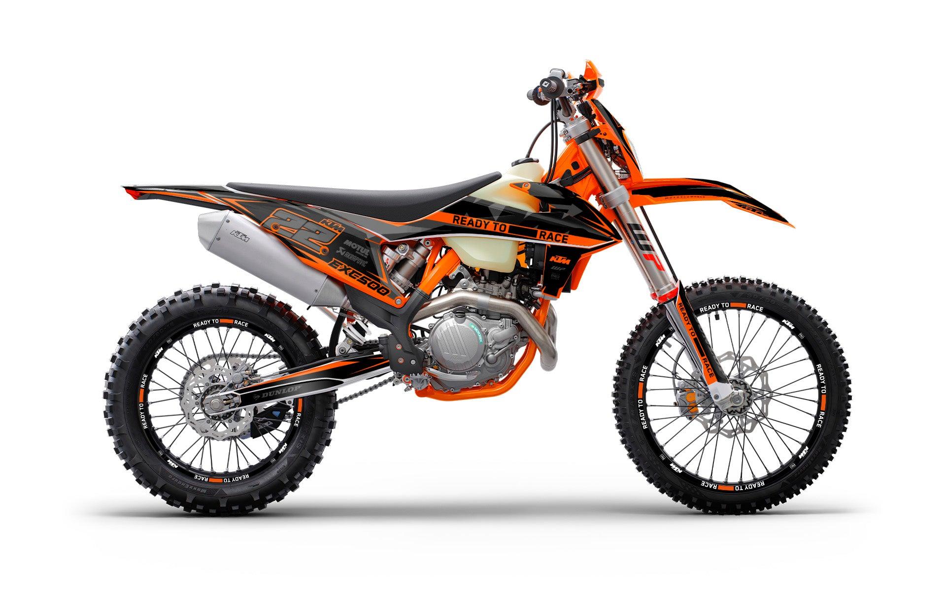 KTM EXC / EXC-F / XC / XC-F / XC-W GRAPHICS - "Quake" (Black/Orange) - MotoProWorks