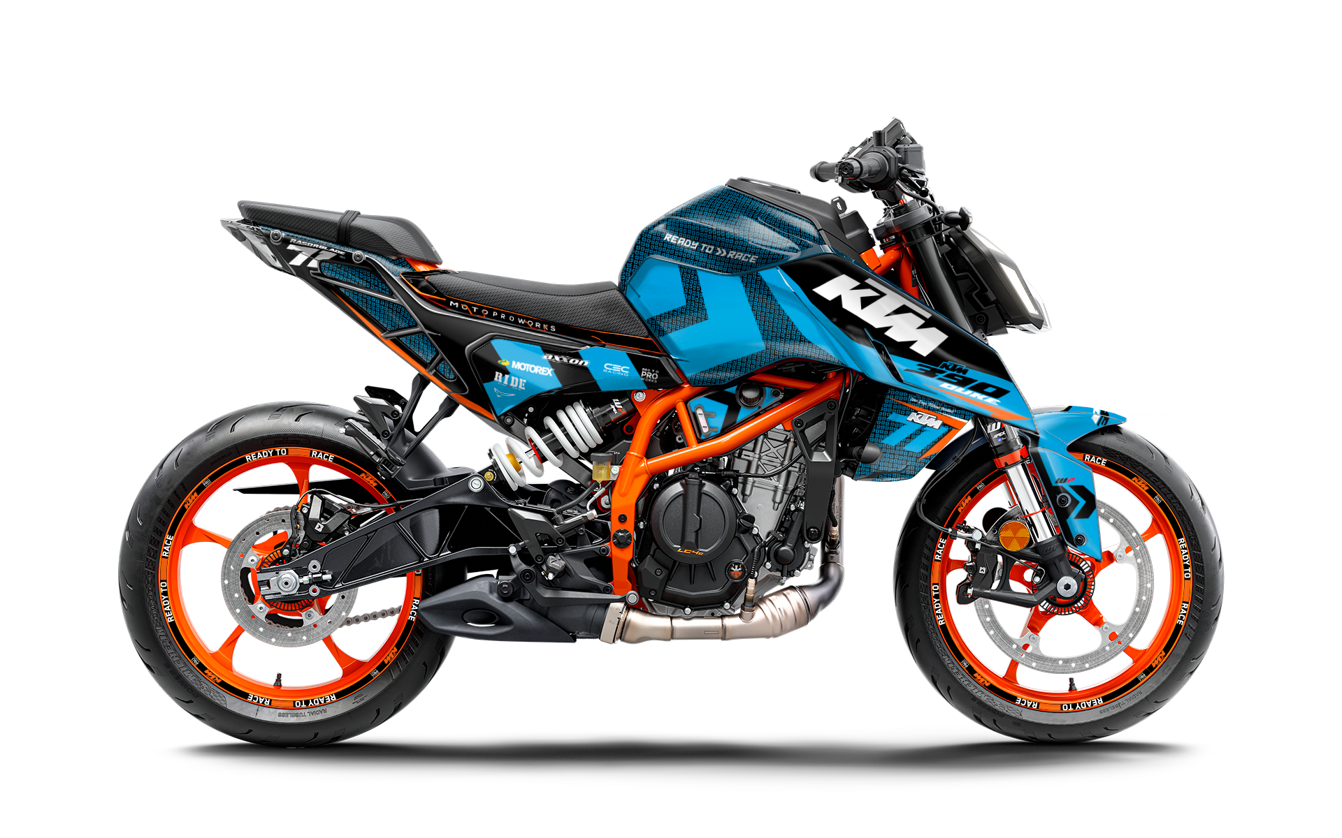 KTM 125 Duke 2024-2025 GRÁFICOS - "Rasorblade" (Azul)
