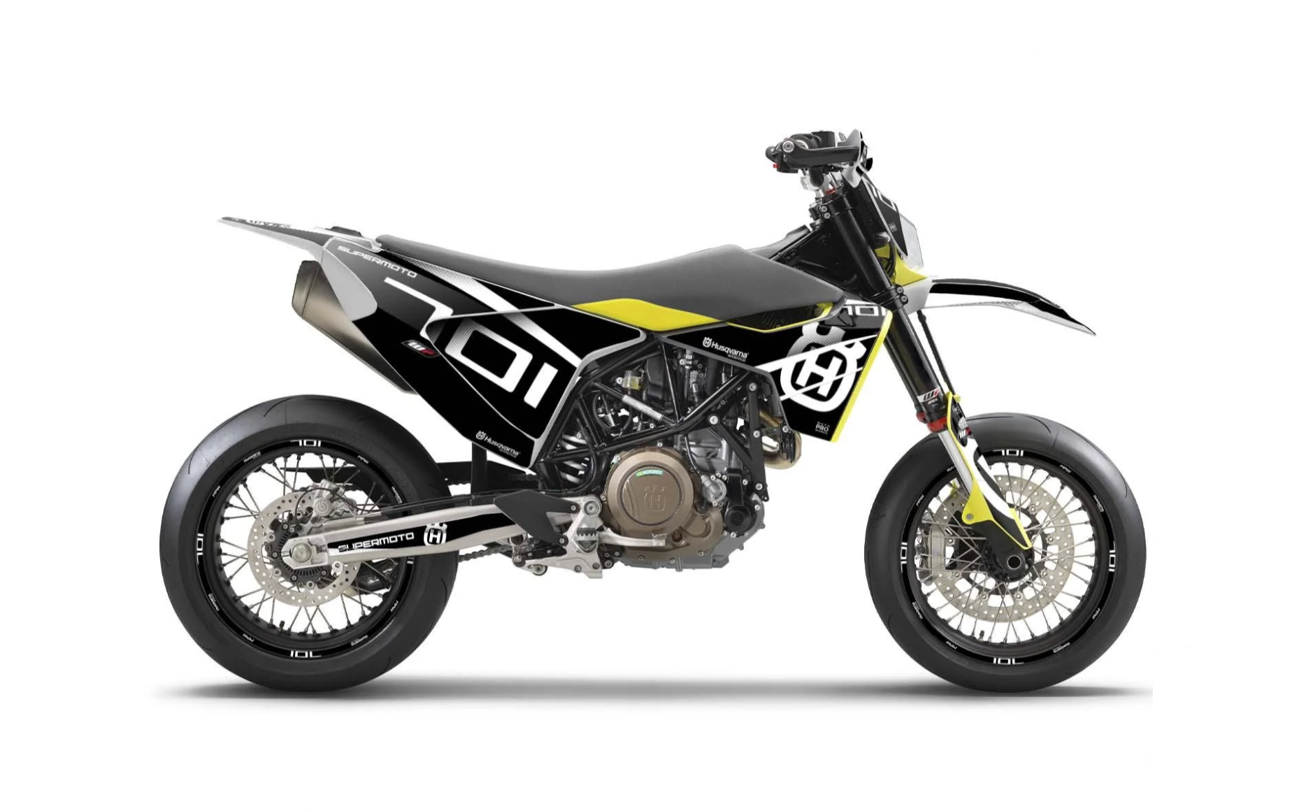 *OUTLET!* Husqvarna 701 GRÁFICOS - "MarkSeven" (Preto) - BRILHANTE - Ref.25732