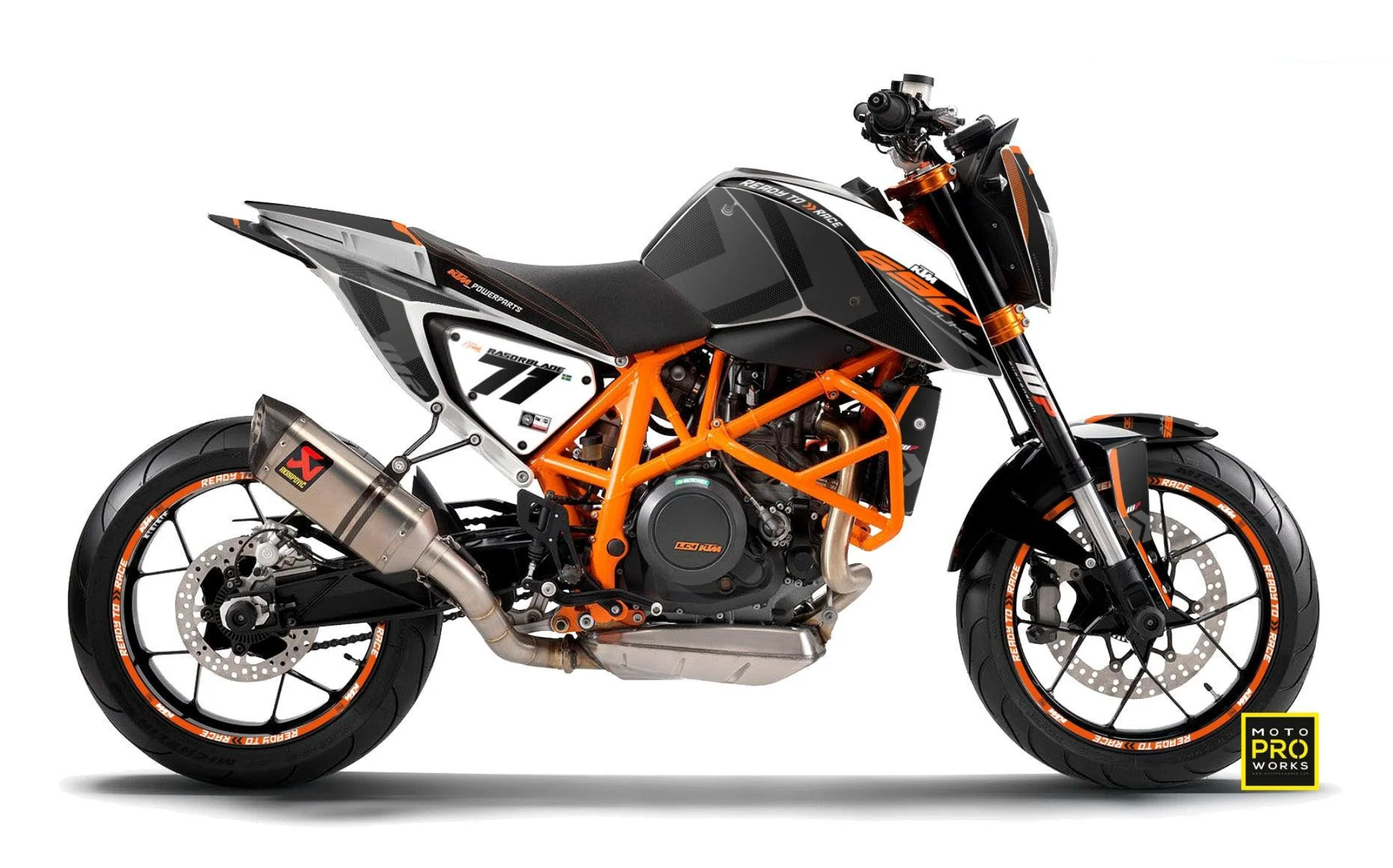 *OUTLET!* KTM 690 Duke (2016 - 2018) GRÁFICOS - "Rasorblade" (Laranja/Preto) - Brilhante - Ref.11075