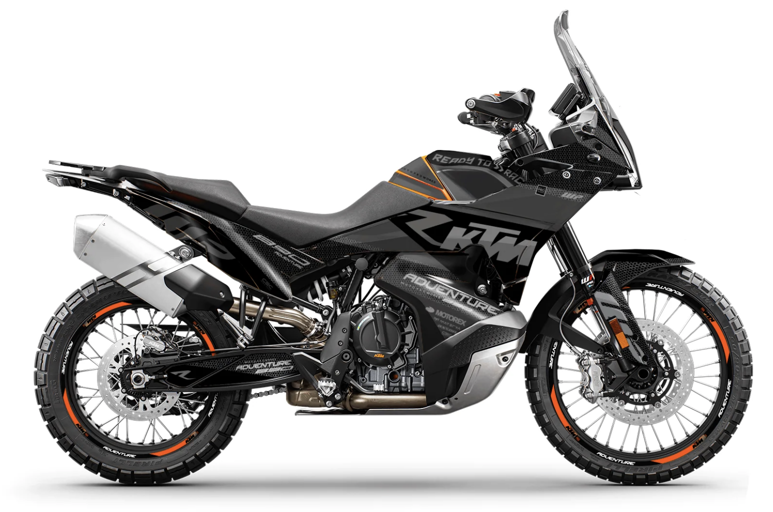 *OUTLET!* KTM 890 Adventure R (2023-2024) DEKALKIT - "RR-Tech" (Svart) - GLANSIG - Ref.24762