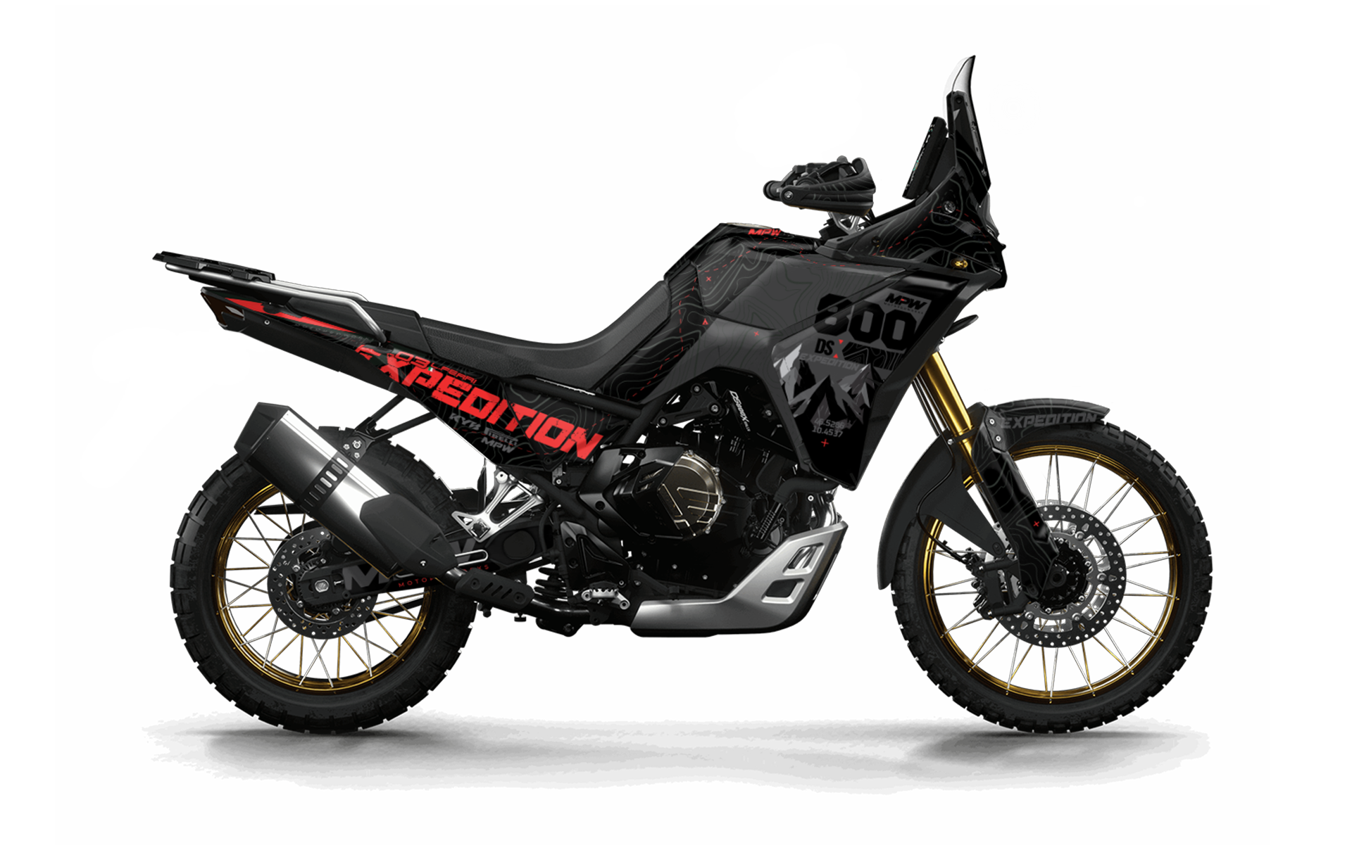 Voge DS800X Rally Graphics - “Expedition” (Black/Red)