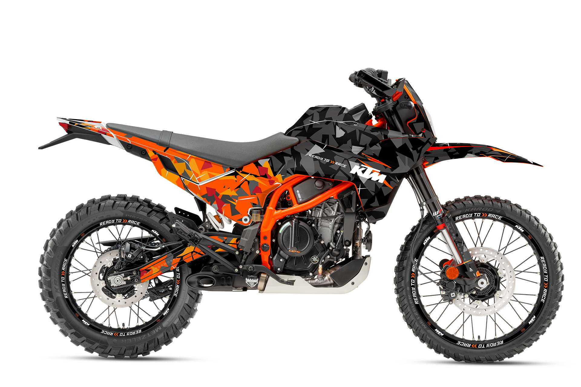 KTM 390 Enduro R GRAPHICS - "Flake" (Black/Orange)