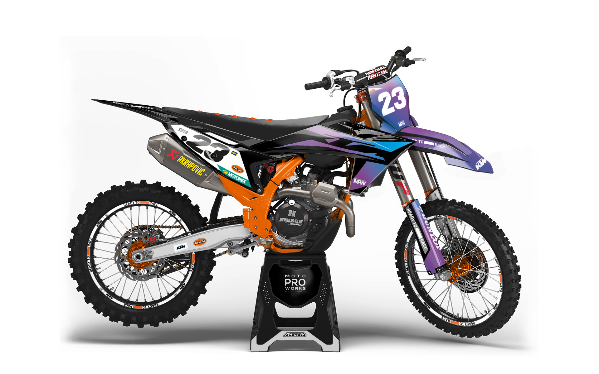 KTM EXC / EXC-F GRÁFICOS - “OnTrack" (Preto/Gradient)