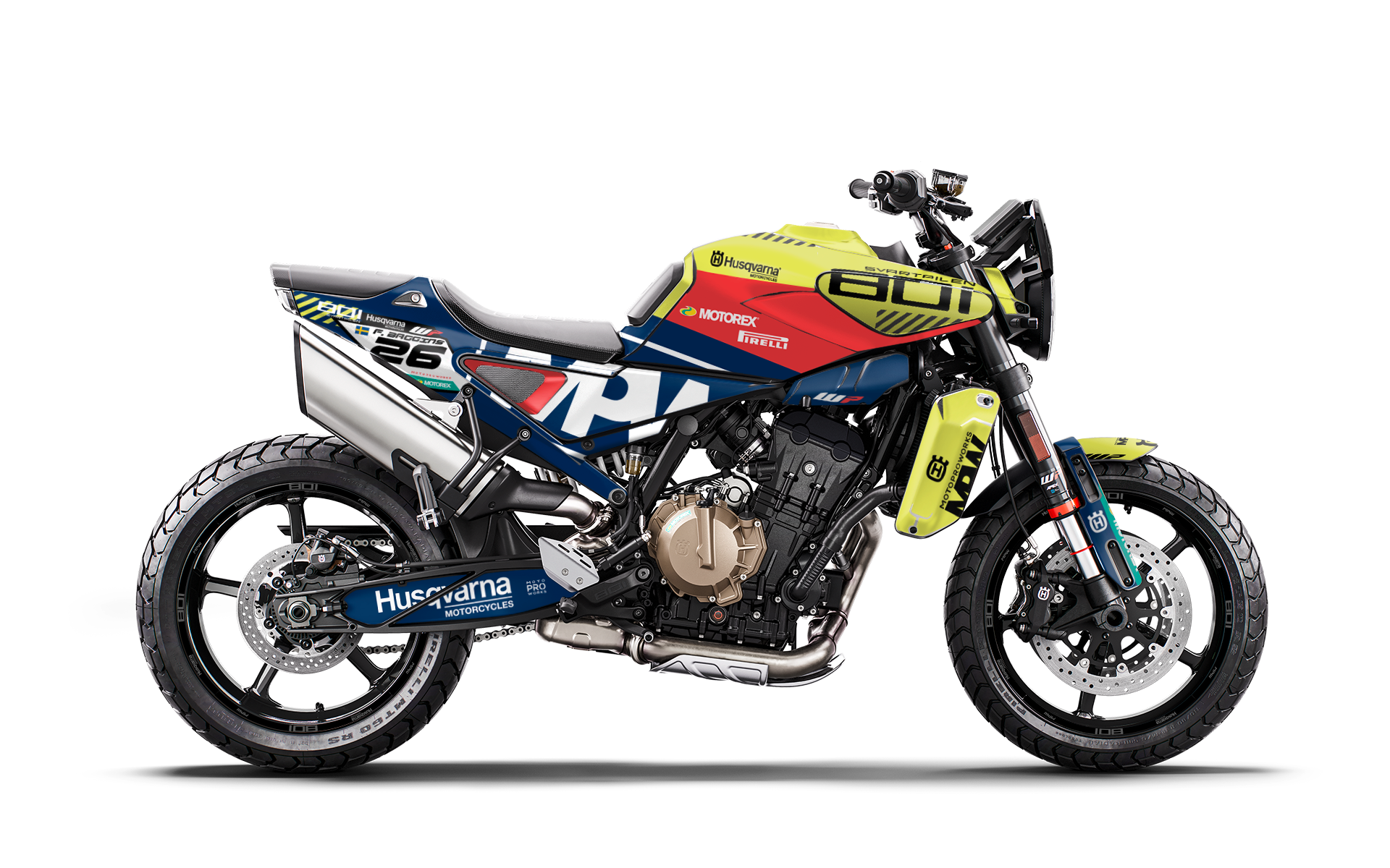 Husqvarna 801 Svartpilen GRÁFICOS - "P1" (Azul/Vermelho)
