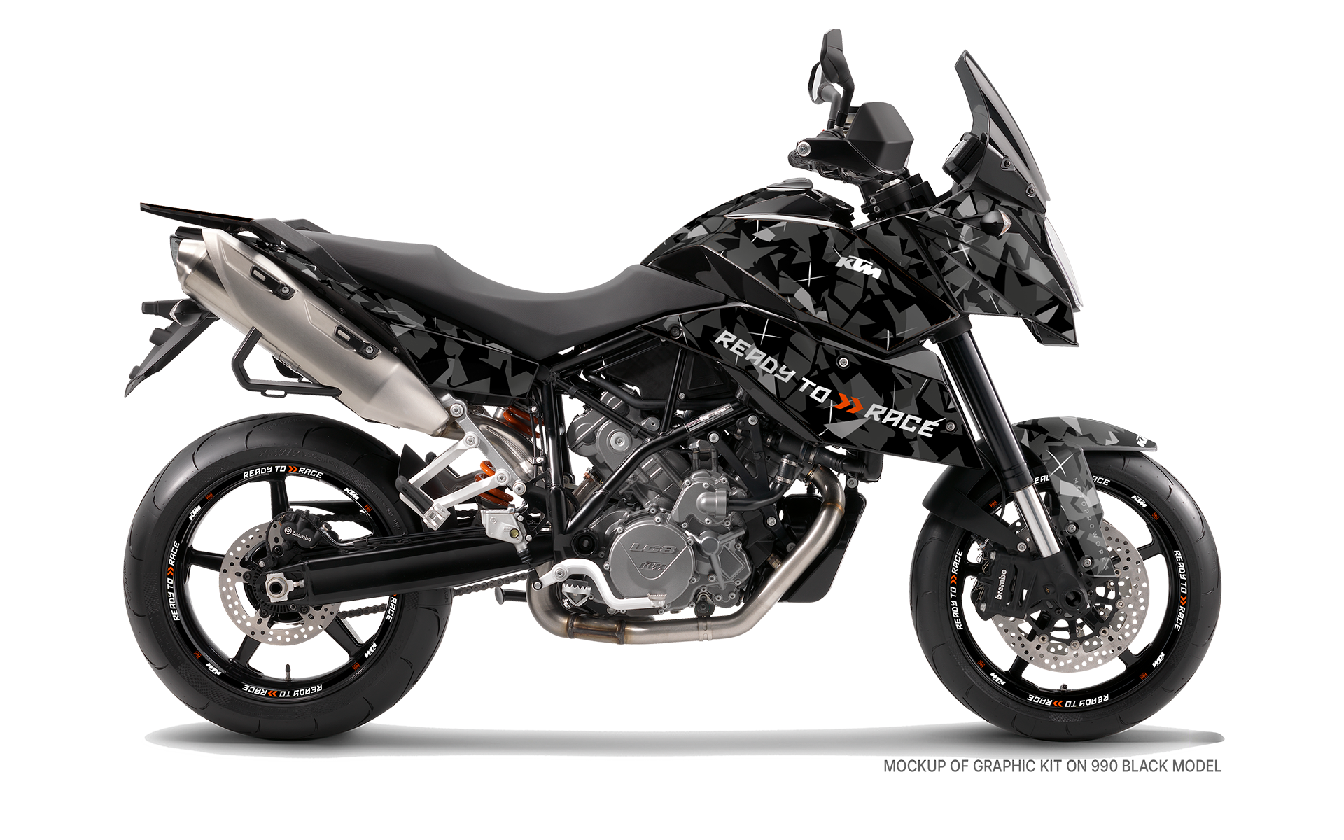 KTM 990 SM / SMR / SMT GRAFICHE - "Flake" (Nero)