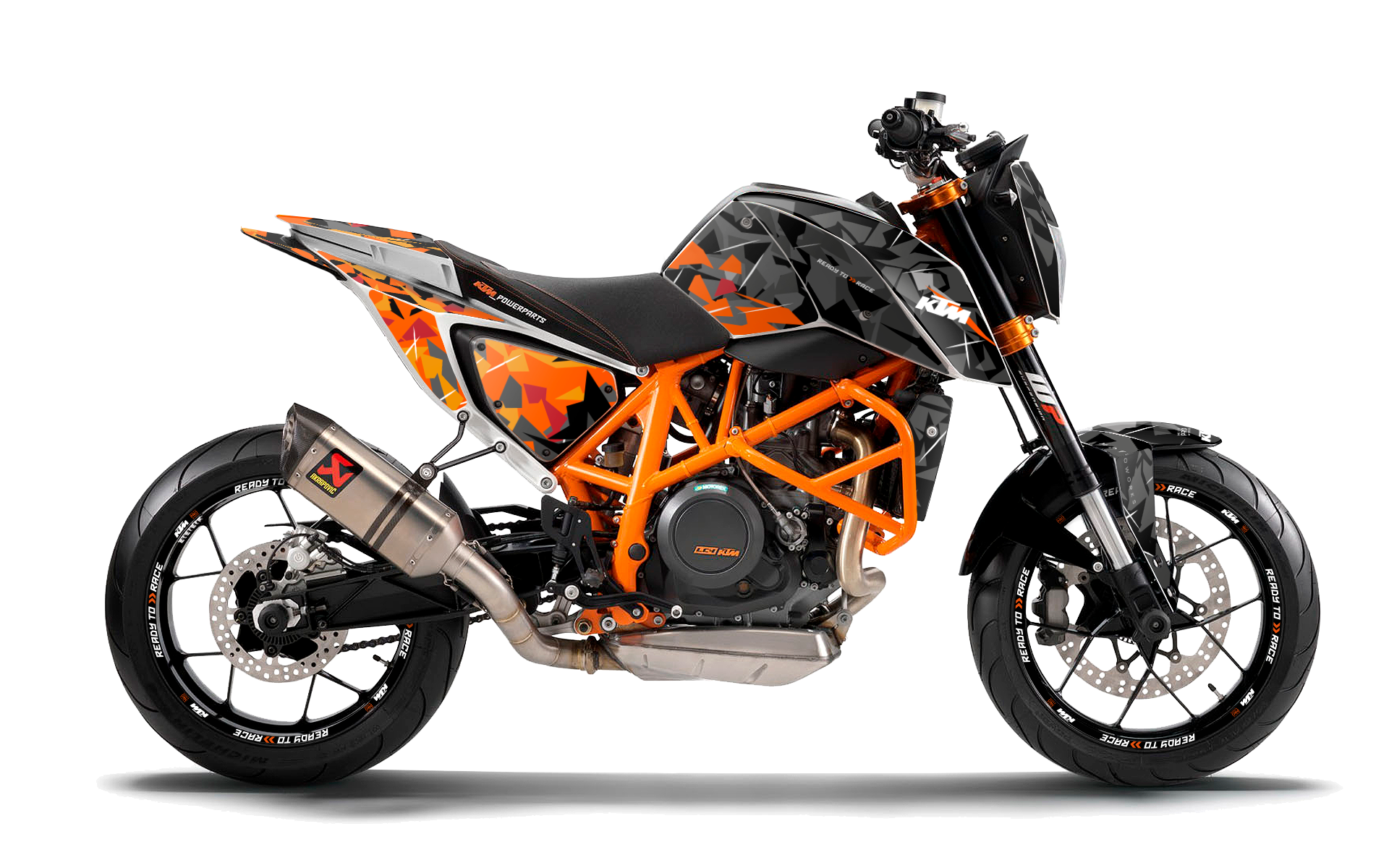 KTM 690 Duke GRAPHICS - "Flake" (Black/Orange)