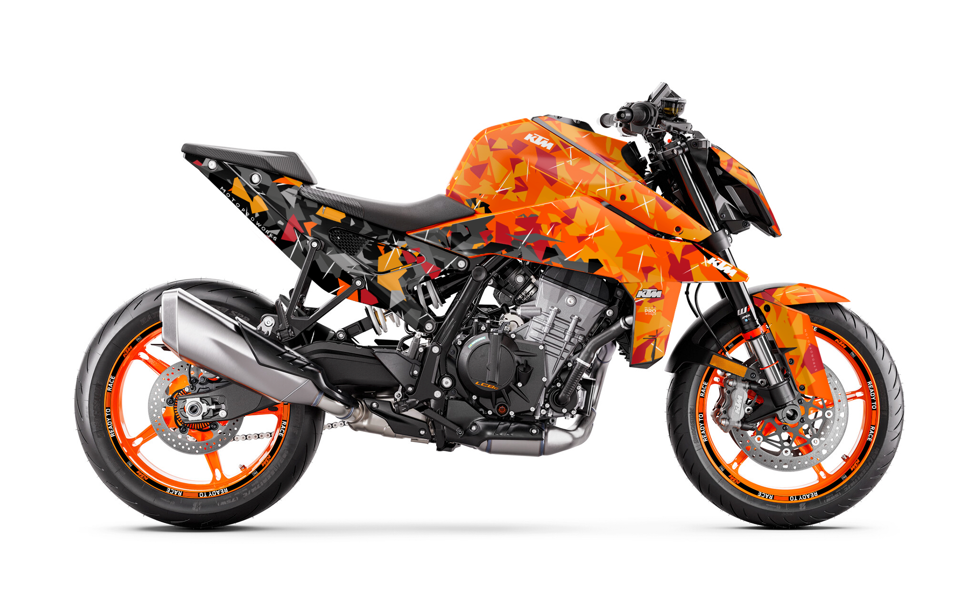 KTM 990 Duke GRAPHICS - "Flake" (Orange/Black)