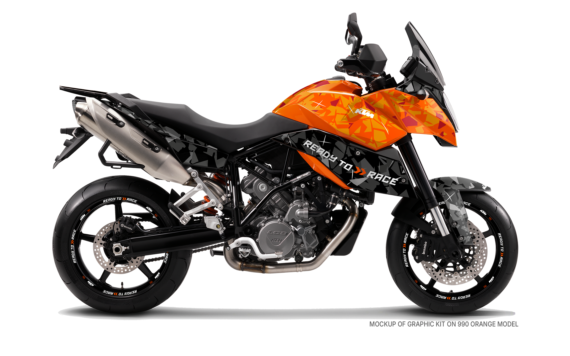 KTM 990 SM / SMR / SMT GRAFICHE - "Flake" (Arancione/Nero)