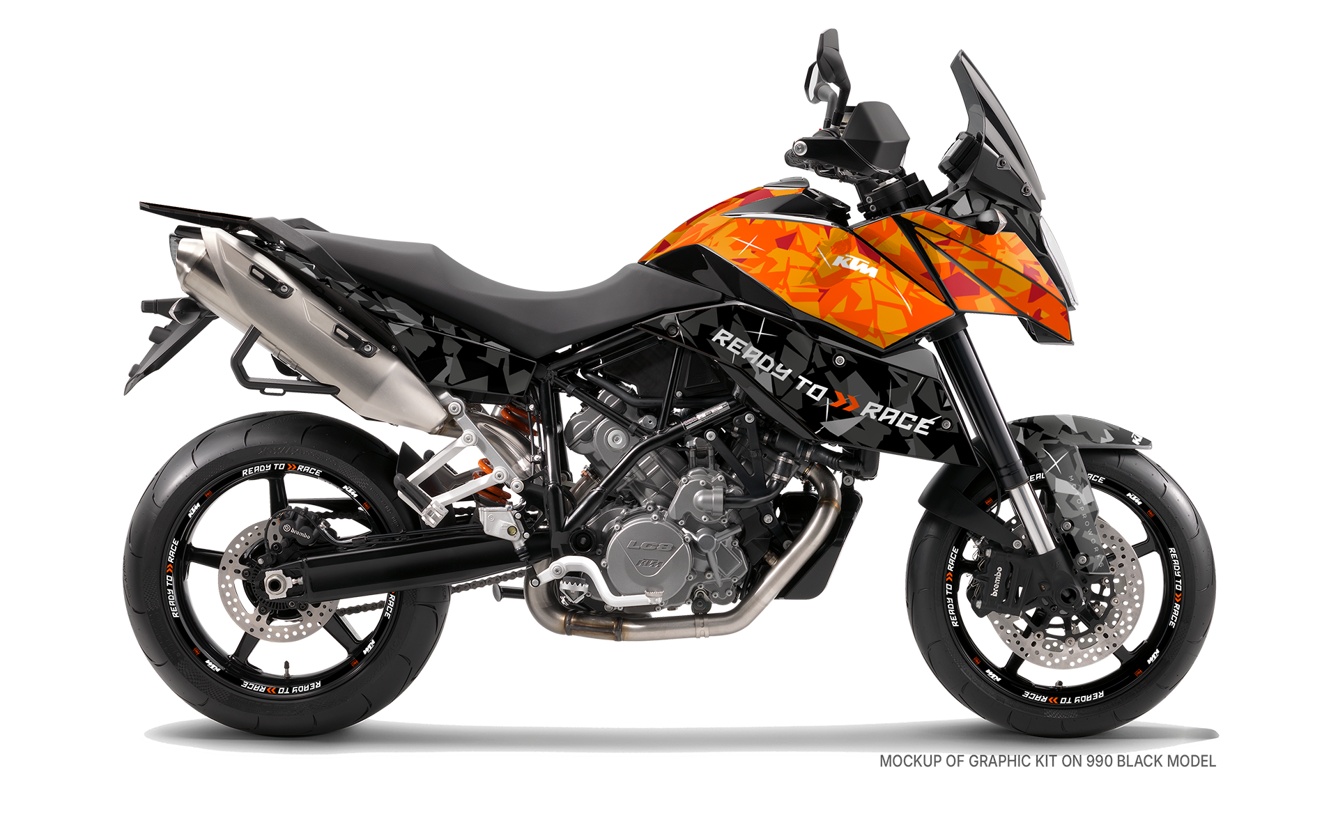 KTM 990 SM / SMR / SMT GRAFICHE - "Flake" (Arancione/Nero)