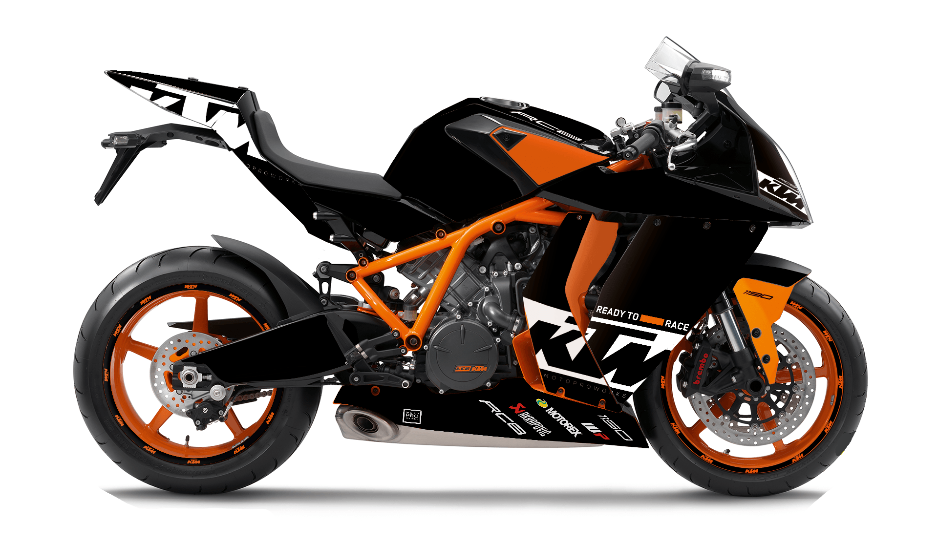KTM RC8 1190 2011-2015 GRAPHICS - "Grid" (Black/Orange) - MotoProWorks