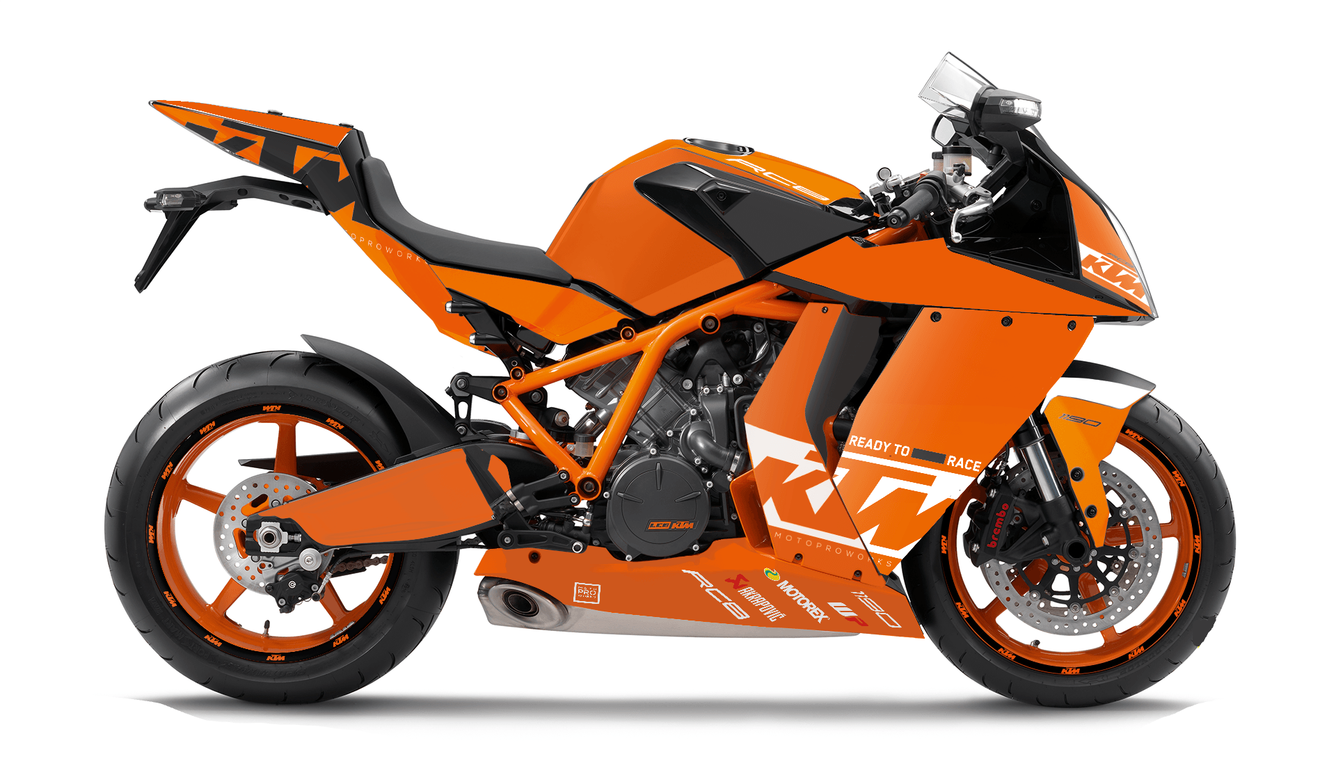 KTM RC8 1190 2011-2015 GRAPHICS - "Grid" (Orange/White) - MotoProWorks