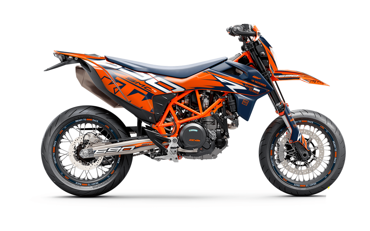 KTM 690 Enduro GRAPHICS - "Quickshift" (Blue/Orange/White) - MotoProWorks