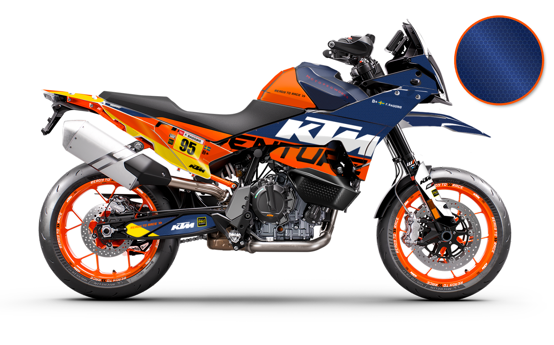 KTM 890 SMT GRÁFICOS - "Waypointer" (Dawn/Honeycomb)