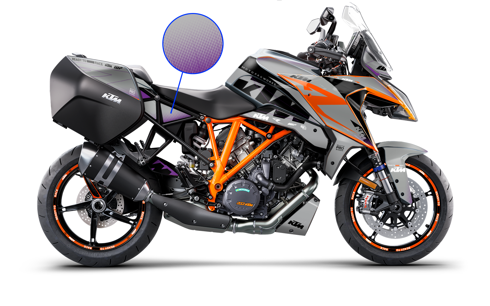 KTM 1290 Super Duke GT GRAPHICS - "Revel" (Chalk)