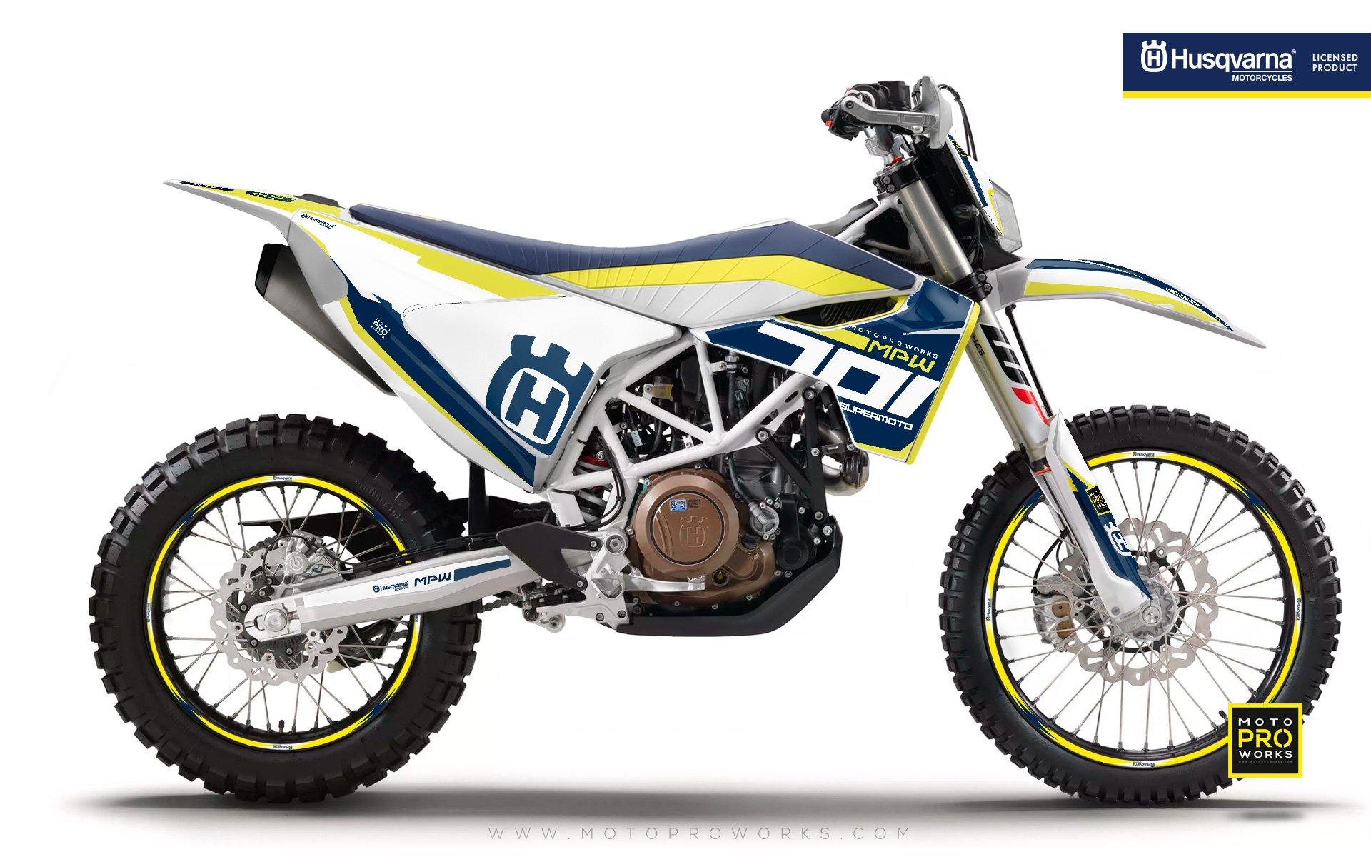 Husqvarna 701 Enduro Graphics - "SEVENOHONE" (Blue/white) - MotoProWorks | Decals and Bike Graphic kits | Decals and Bike Graphic kit