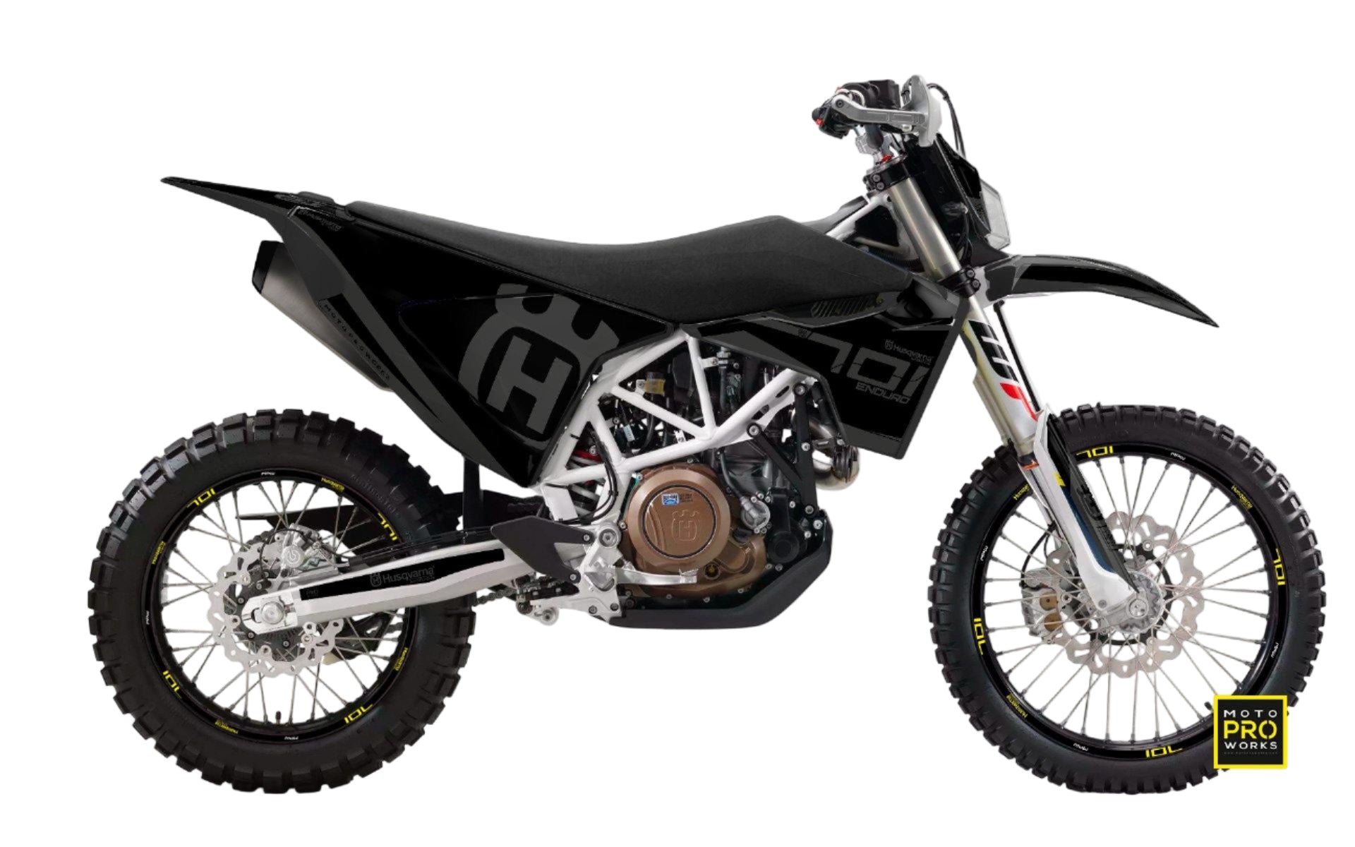 Husqvarna 701 Enduro Graphics - "SEVENOHTWO" (White) - MotoProWorks | Decals and Bike Graphic kits