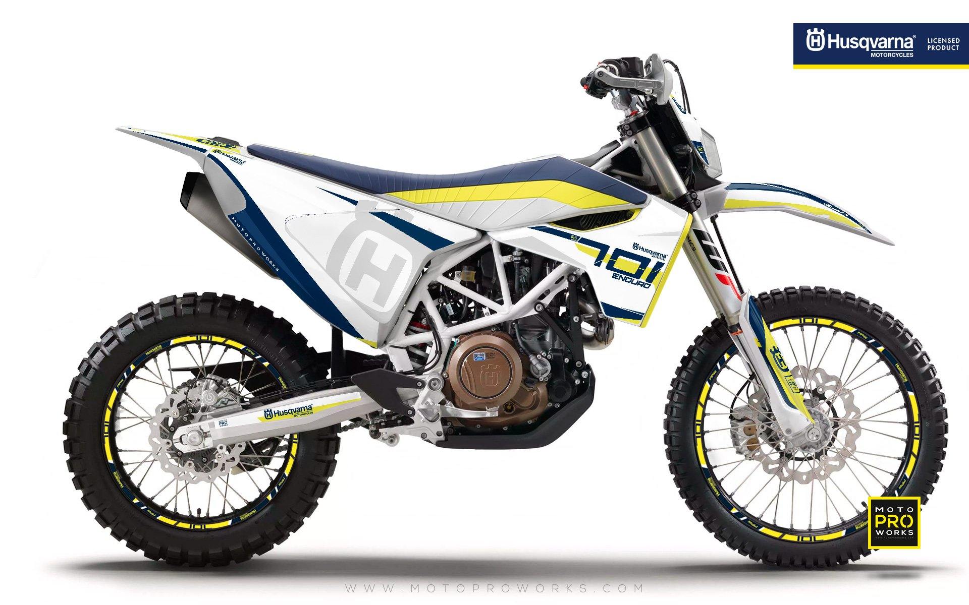 Husqvarna 701 Enduro Graphics - "SEVENOHTWO" (White) - MotoProWorks | Decals and Bike Graphic kits | Decals and Bike Graphic kits