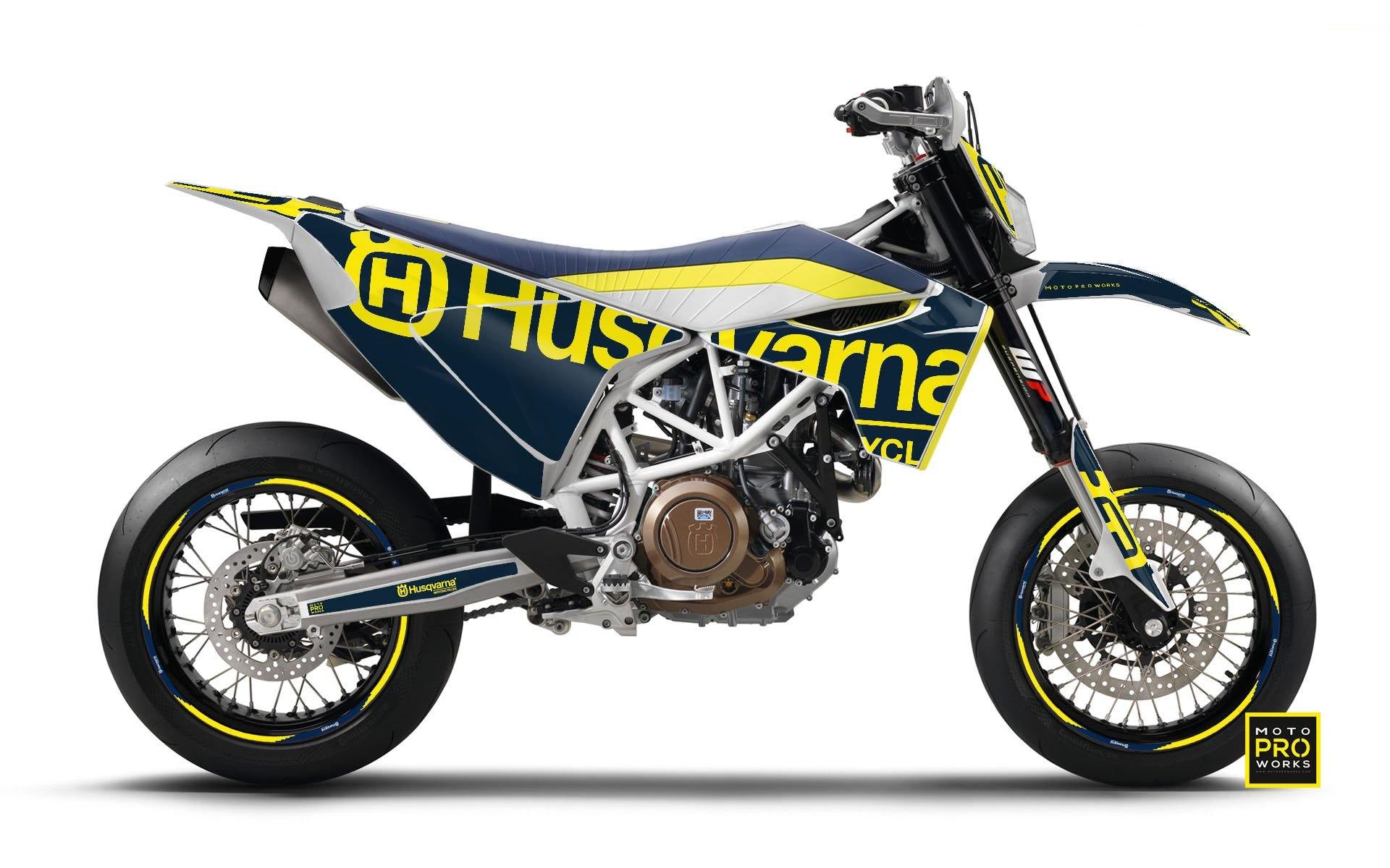 Husqvarna 701 Enduro Graphics - "STATEMENT" (Blue) - MotoProWorks | Decals and Bike Graphic kits | Decals and Bike Graphic kit