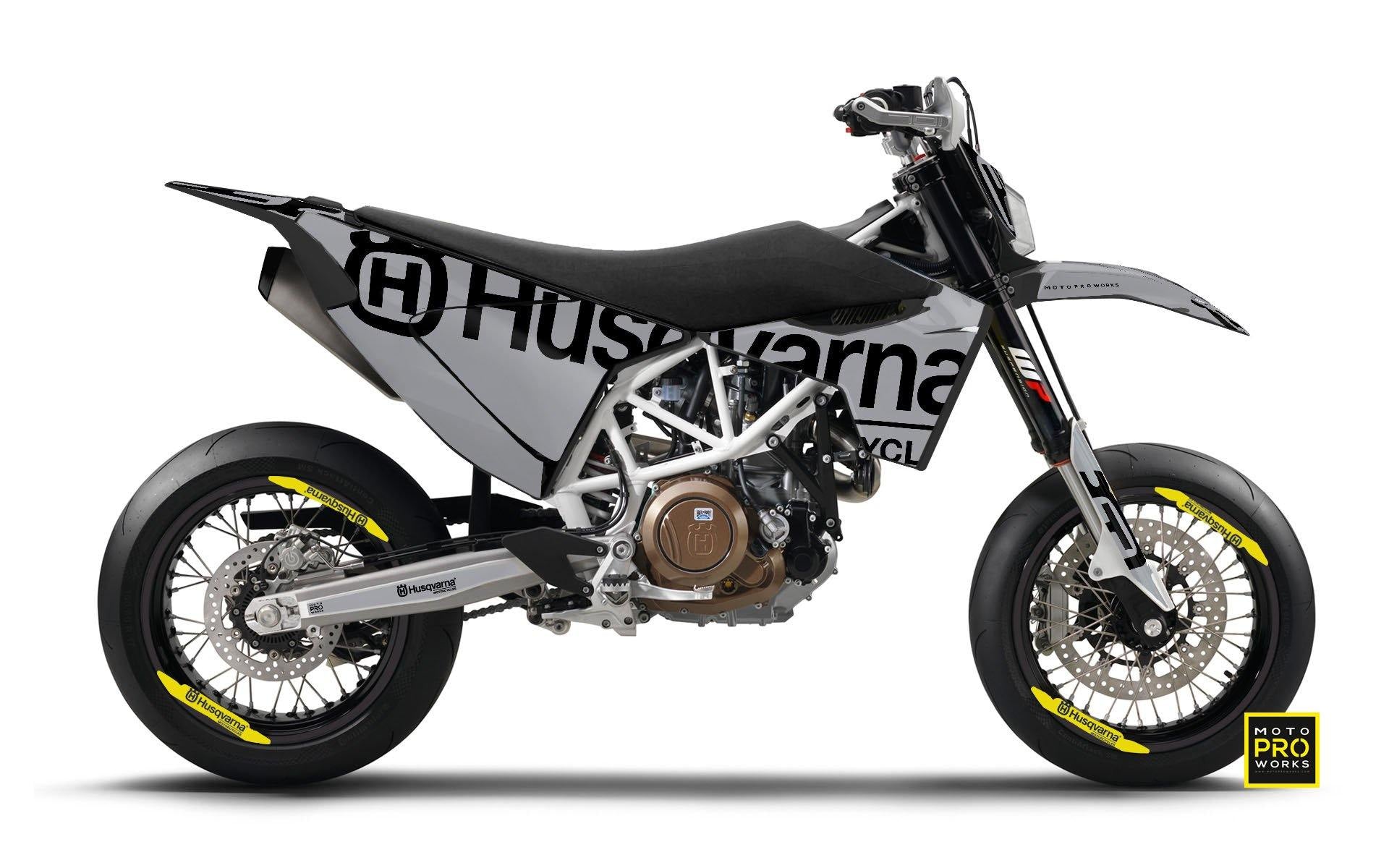Husqvarna 701 Enduro Graphics - "STATEMENT" (Grey) - MotoProWorks | Decals and Bike Graphic kits | Decals and Bike Graphic kit