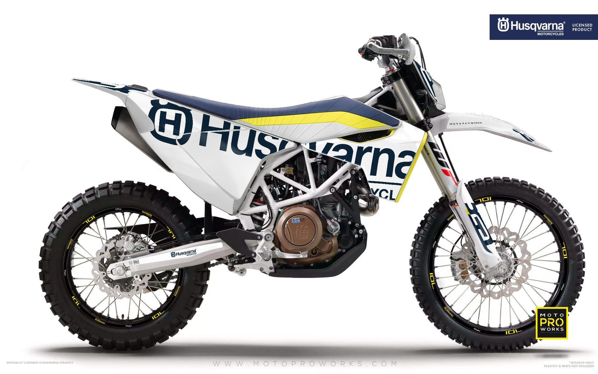 Husqvarna 701 Enduro Graphics - "STATEMENT" (White) - MotoProWorks | Decals and Bike Graphic kits | Decals and Bike Graphic kit
