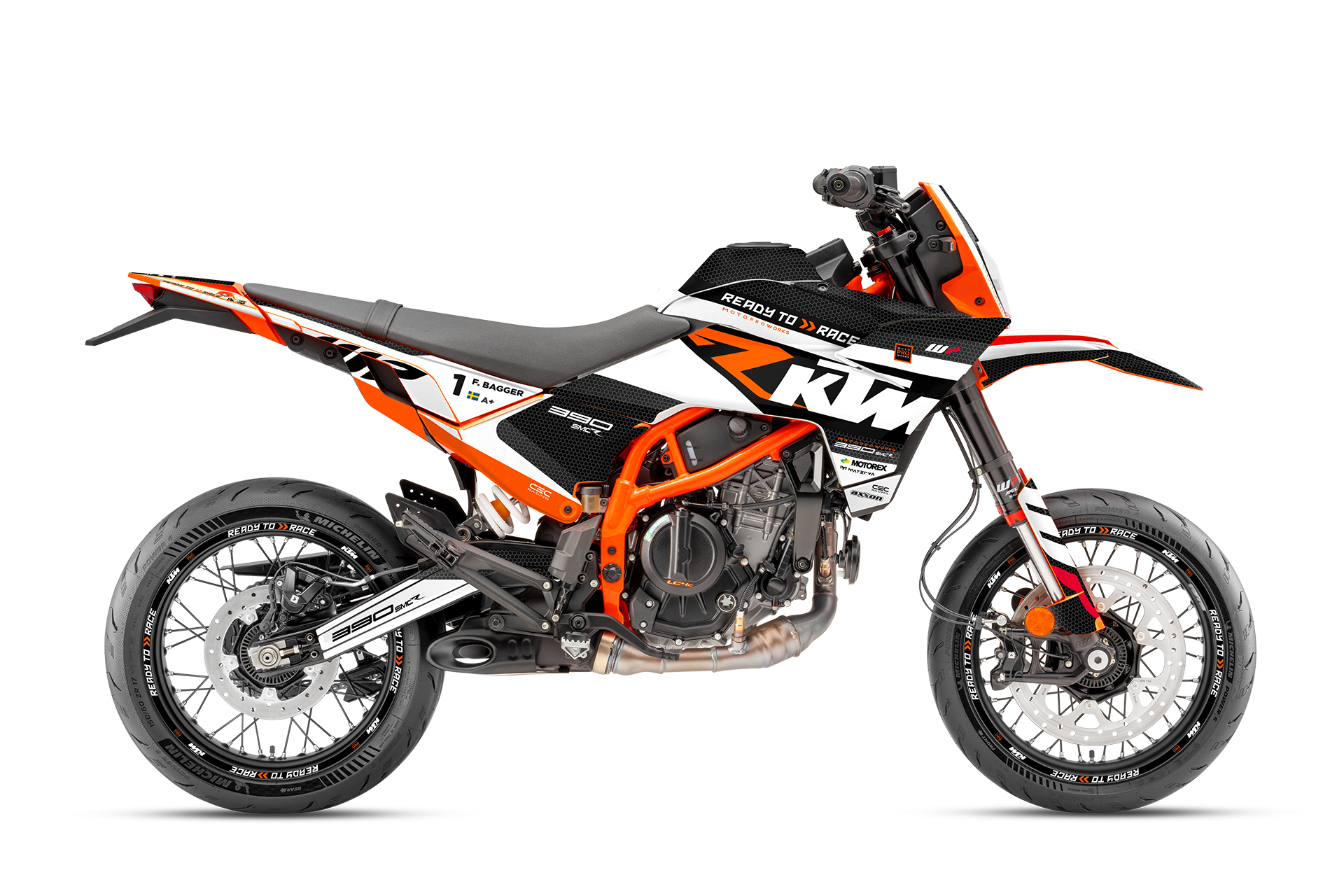 KTM 390 SMC-R GRAPHICS - "RR-Tech" (White)