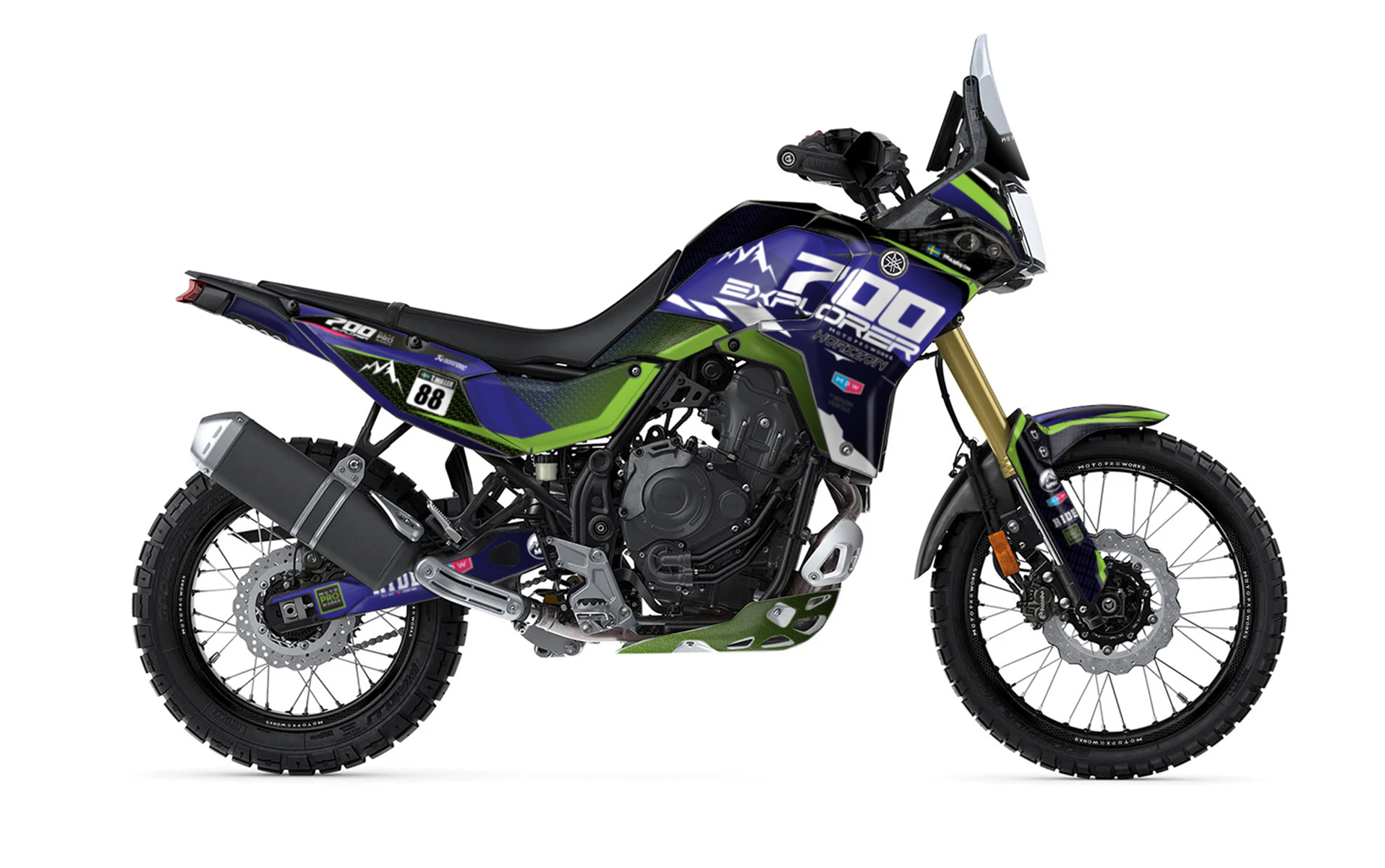 labelbike - 3D Stickers Beschermingen Handkappen compatibel met Yamaha Tenere 700 World Raid vanaf 2022 - kleur Midnight Black labelbike - 3D Stickers Beschermingen Handkappen compatibel met Yamaha Tenere 700 World Raid vanaf 2022 - kleur Midnight Black