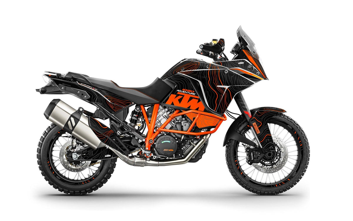 KTM 1090 Adventure GRAPHICS - "TOPOGRAPHY" (Black/Orange) - MotoProWorks