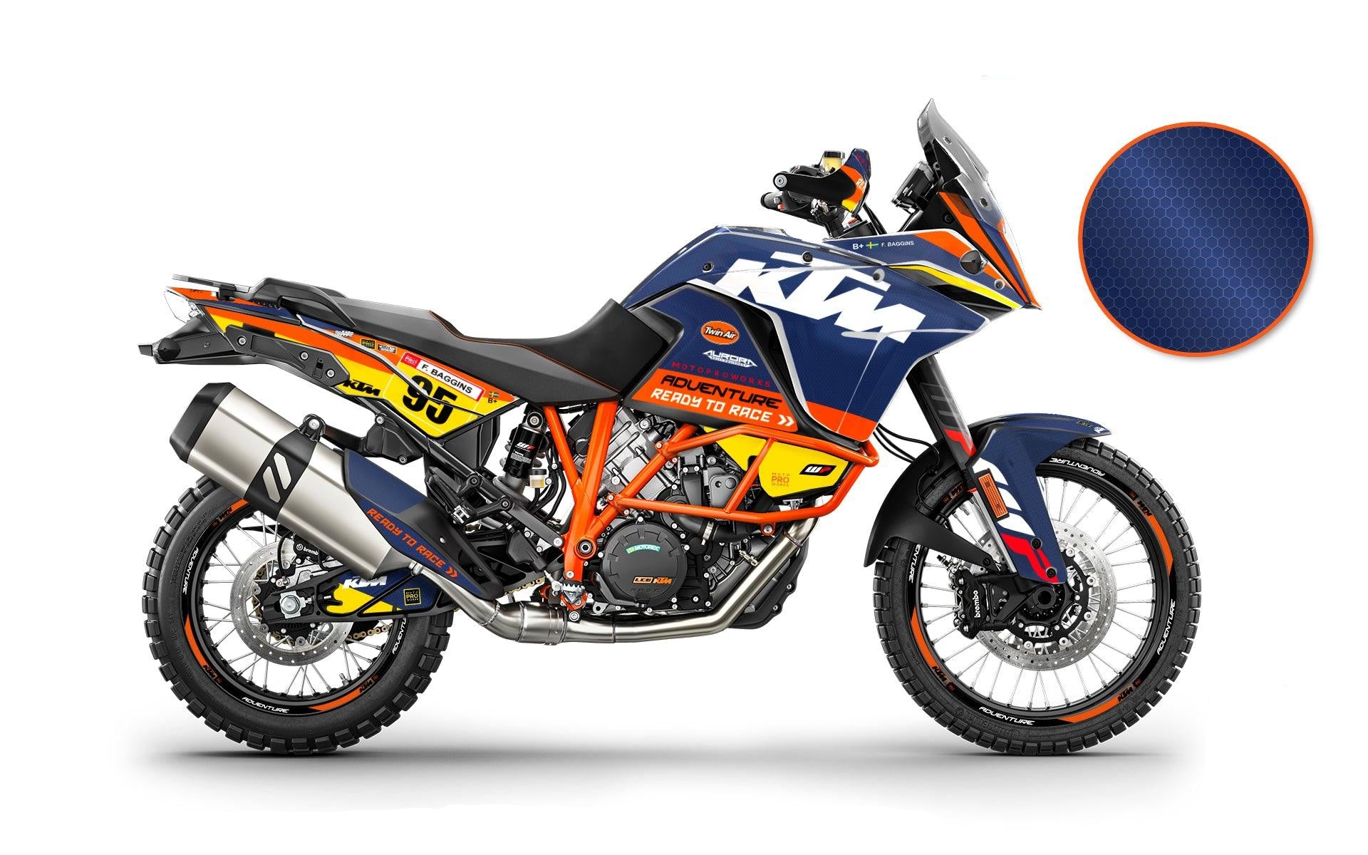 KTM 1050/1090/1190 Adventure GRAPHICS - "WAYPOINTER" (Dawn - Honeycomb) - MotoProWorks