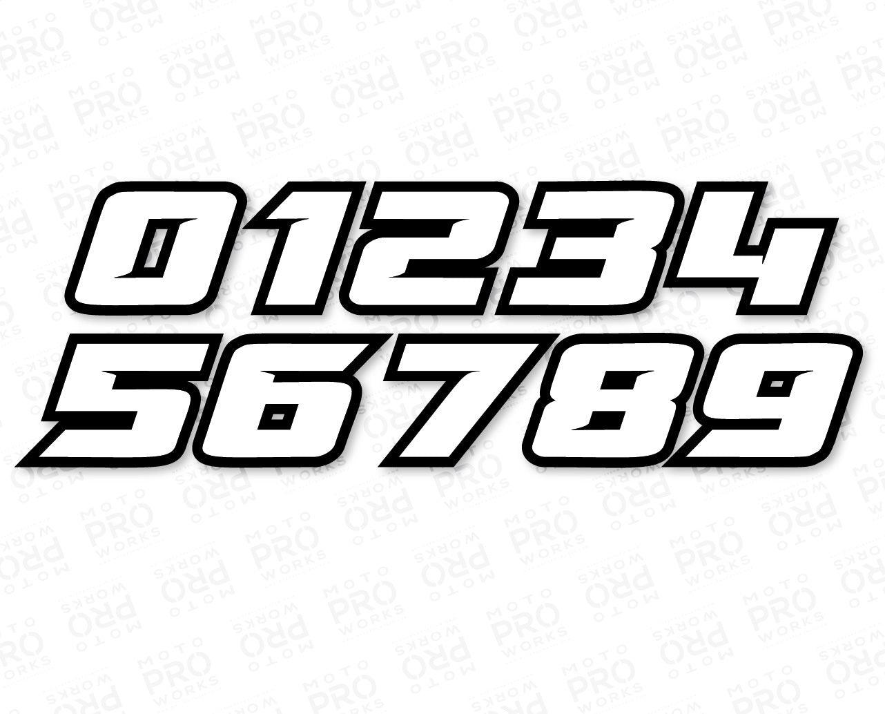 Race numbers - 10-pack, 0-9 numbers (10 cm) - MotoProWorks