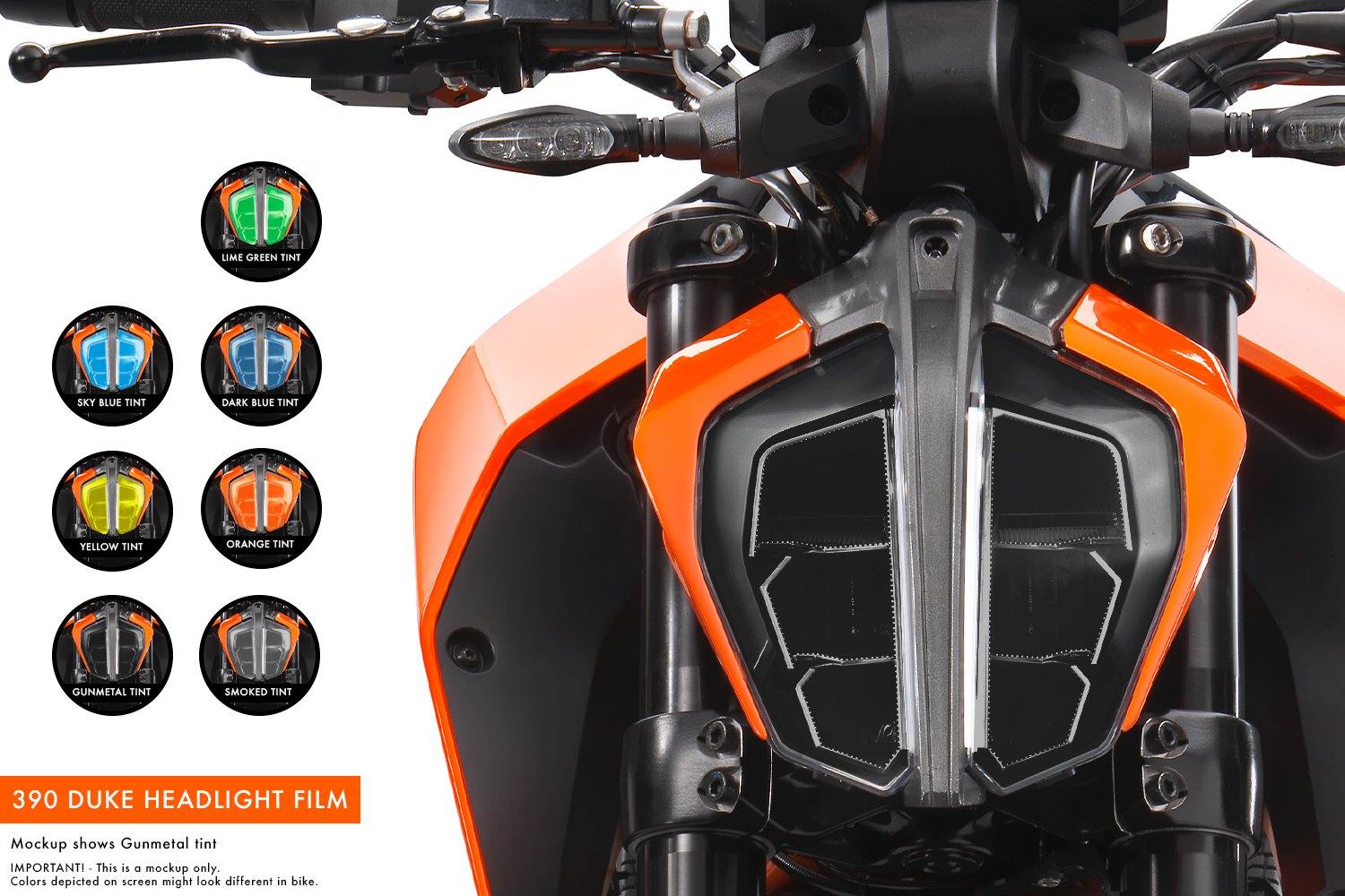 KTM 125/390 Duke (2017-2019) Premium Headlight tinted film - MotoProWorks | Decals and Bike Graphic kit