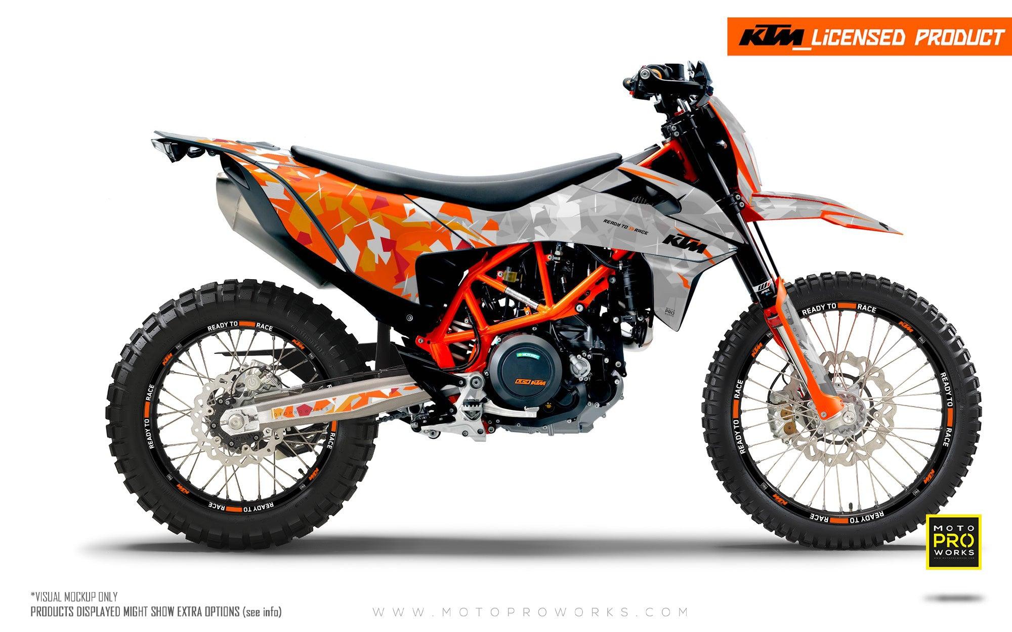 KTM GRAPHICS - 690 SMC-R "Flake" (Orange/Grey) - MotoProWorks