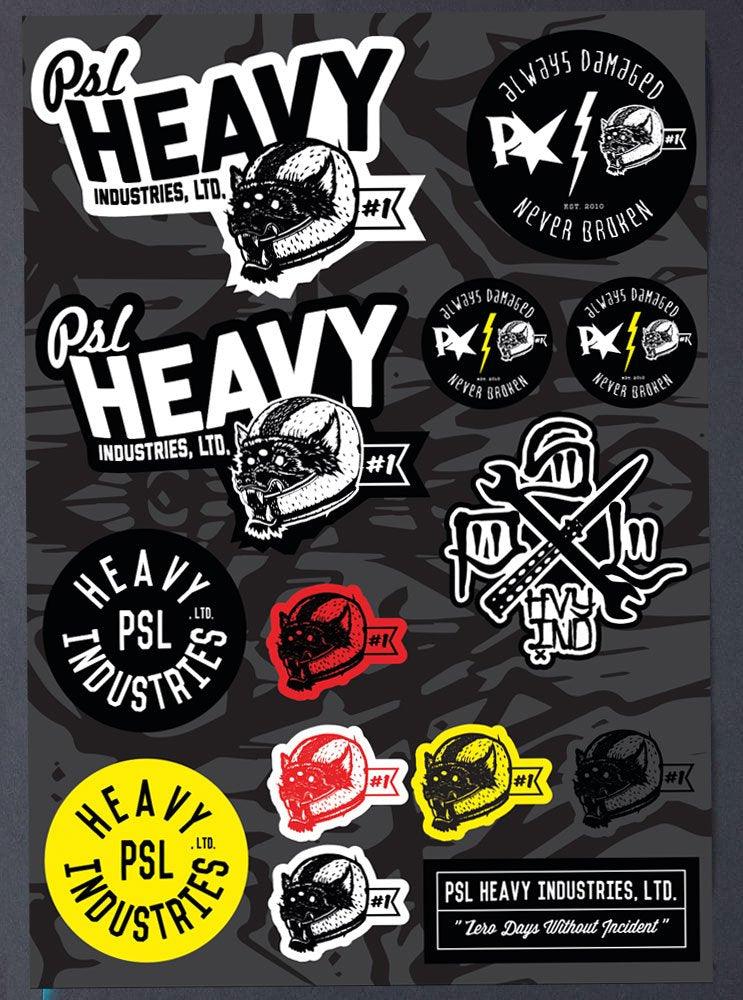 PSL Heavy Industries Sticker sheet - MotoProWorks