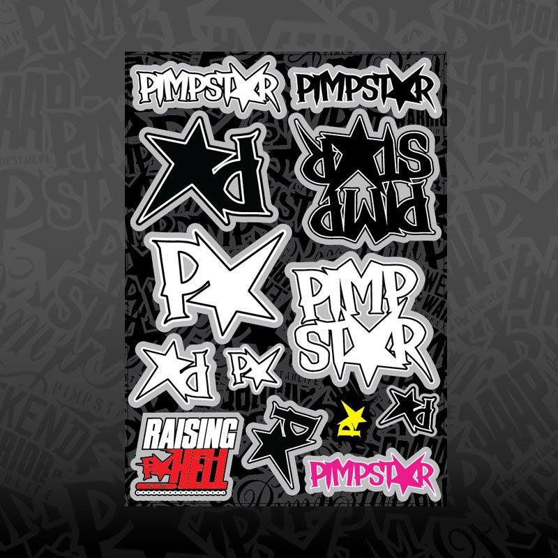 Pimpstar Sticker Sheet - Logo Edition - MotoProWorks