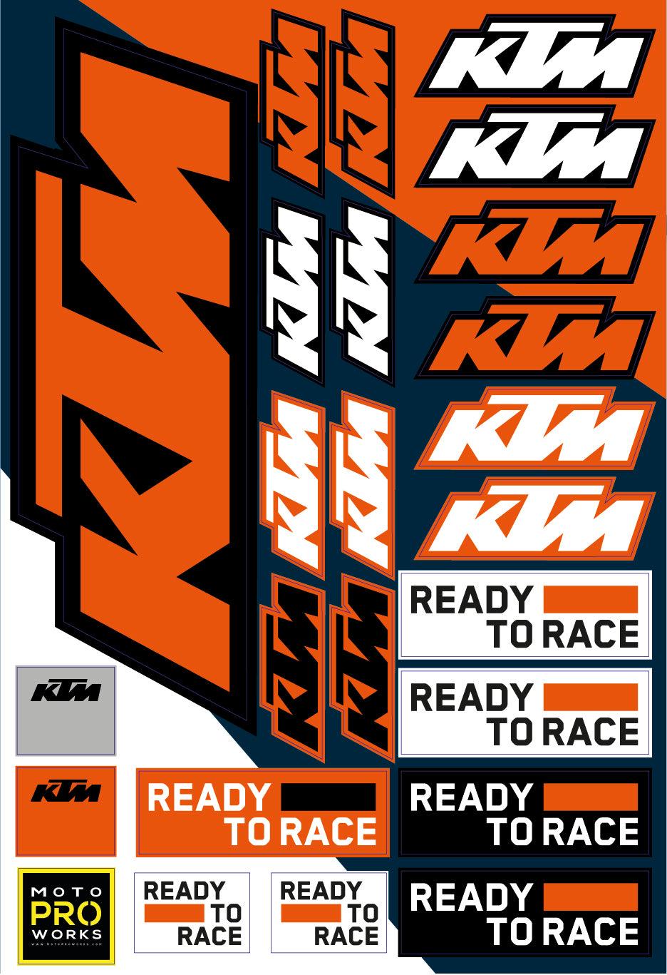 KTM Sticker Sheets - "KTM" - MotoProWorks