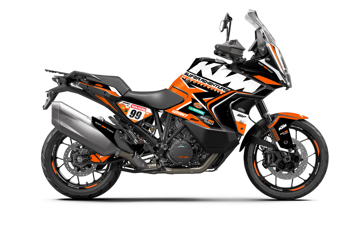 KTM 1290 Super Adventure GRAPHICS - "Atlantic" (Black/Orange) - MotoProWorks