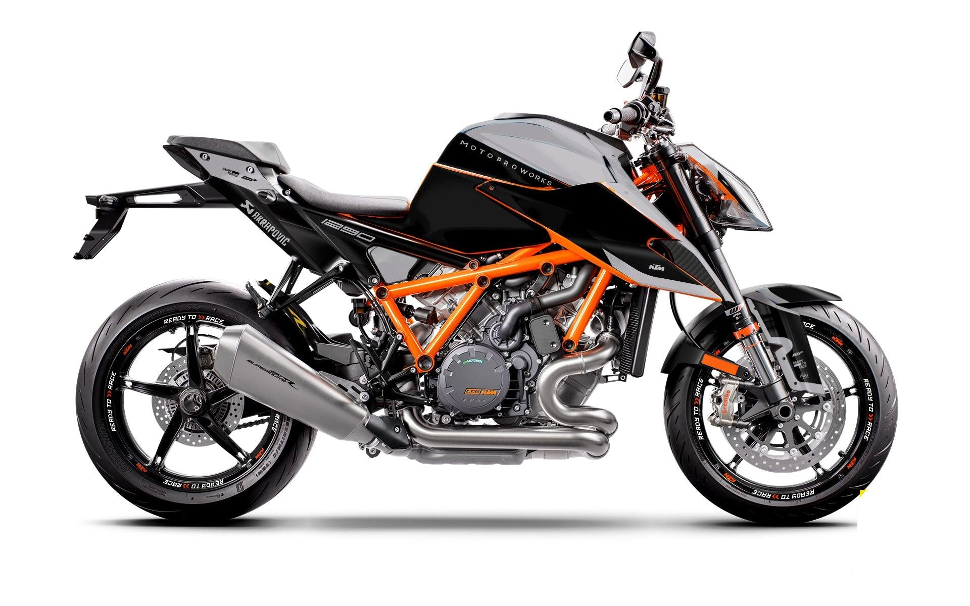 KTM 1290 Super Duke R GRAPHICS - "Chalk" (Grey/Black) - MotoProWorks