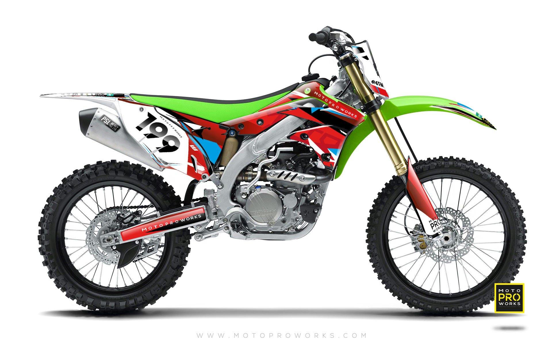 Kawasaki GRAPHIC KIT - "TECH9" (polka) - MotoProWorks | Decals and Bike Graphic kit